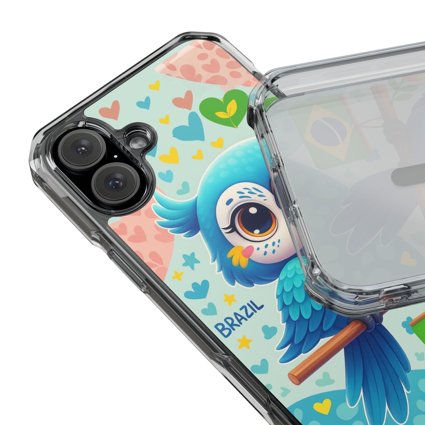 Saudade Collection - Brazilian Parrot Phone Case | Vibrant Hearts & Culture Magnetic Tough Cases