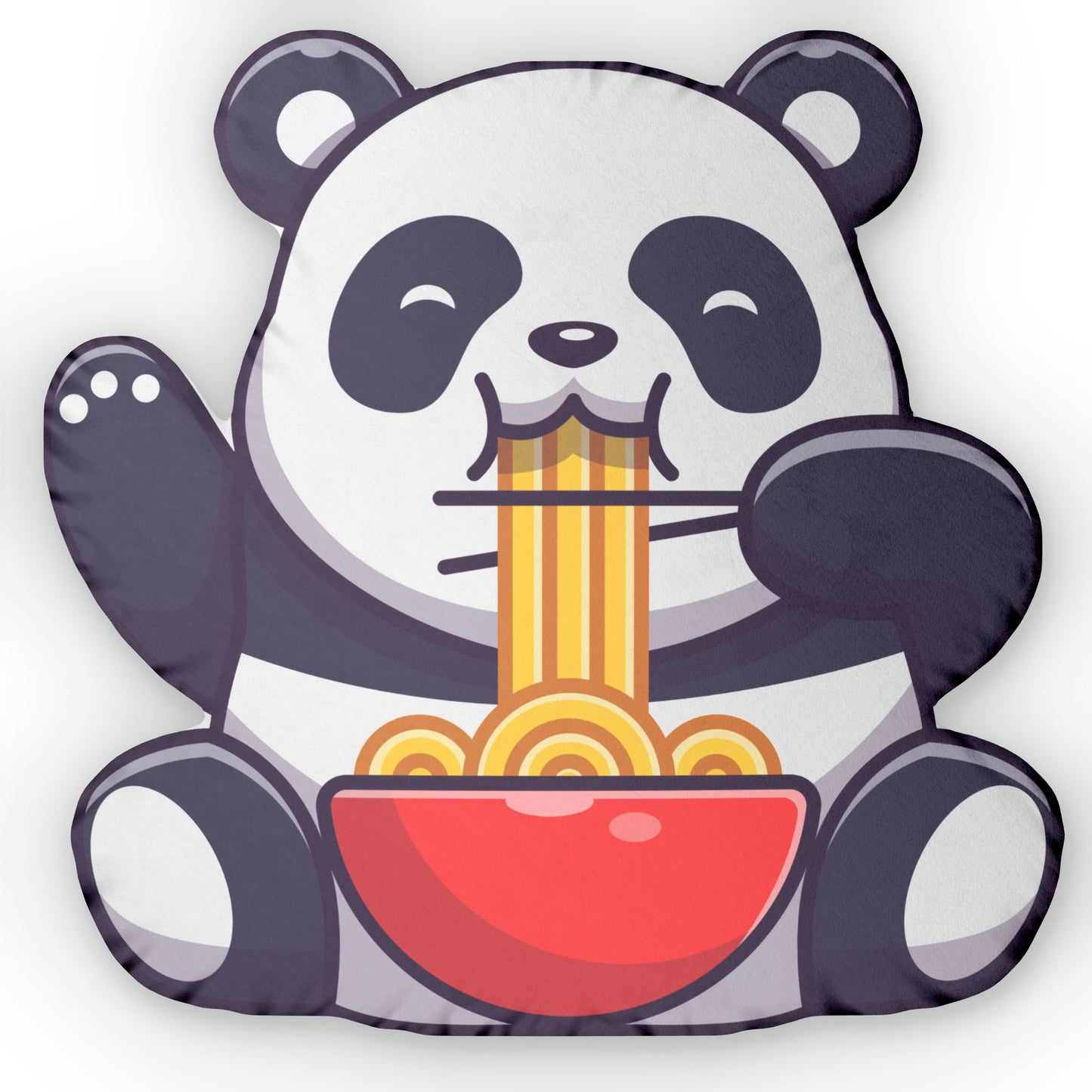 Noodle-Loving Panda Pillow: Cuteness Overload for Noodle Enthusiasts