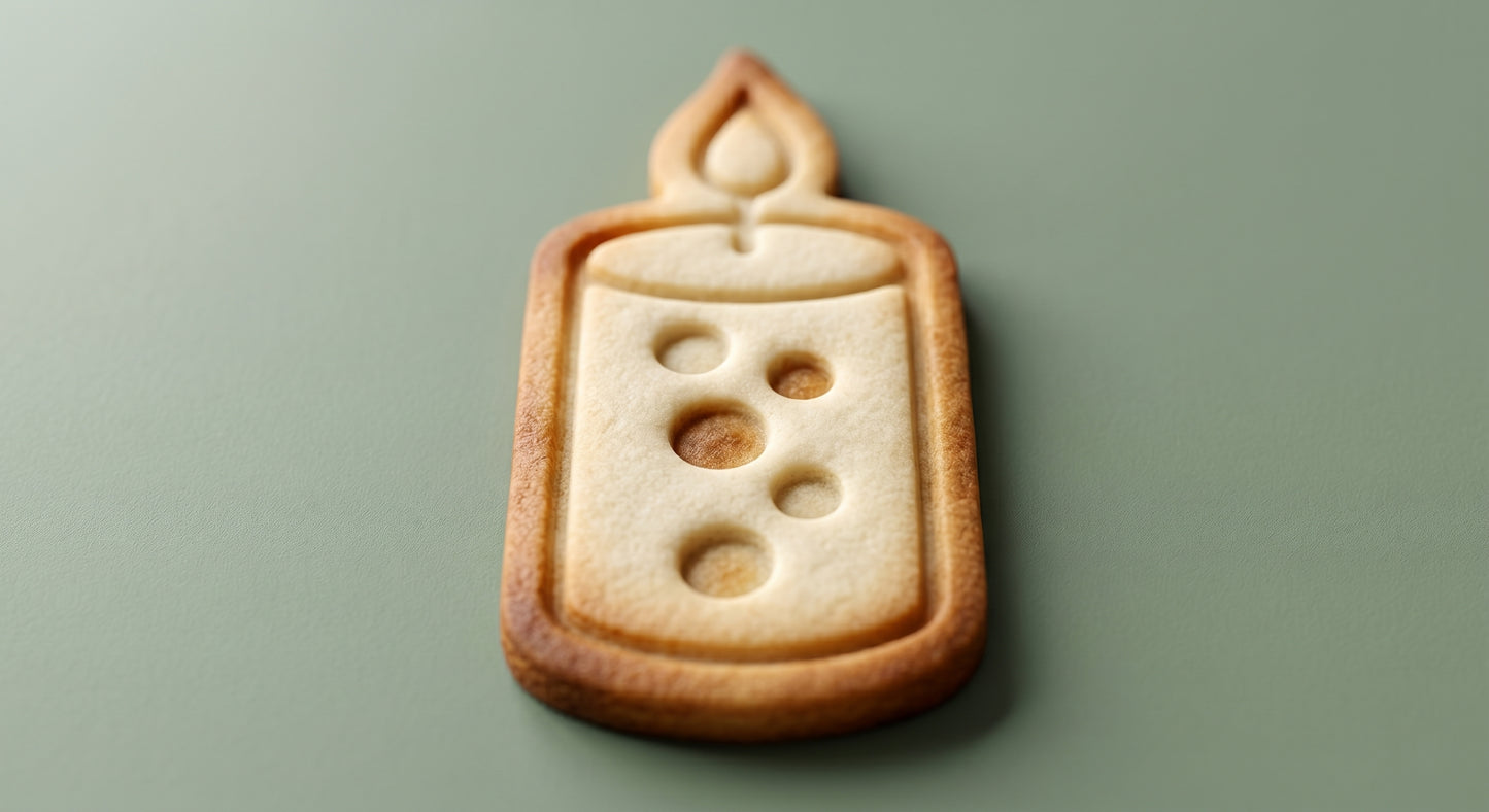 Birthday candle shaped sugar cookie