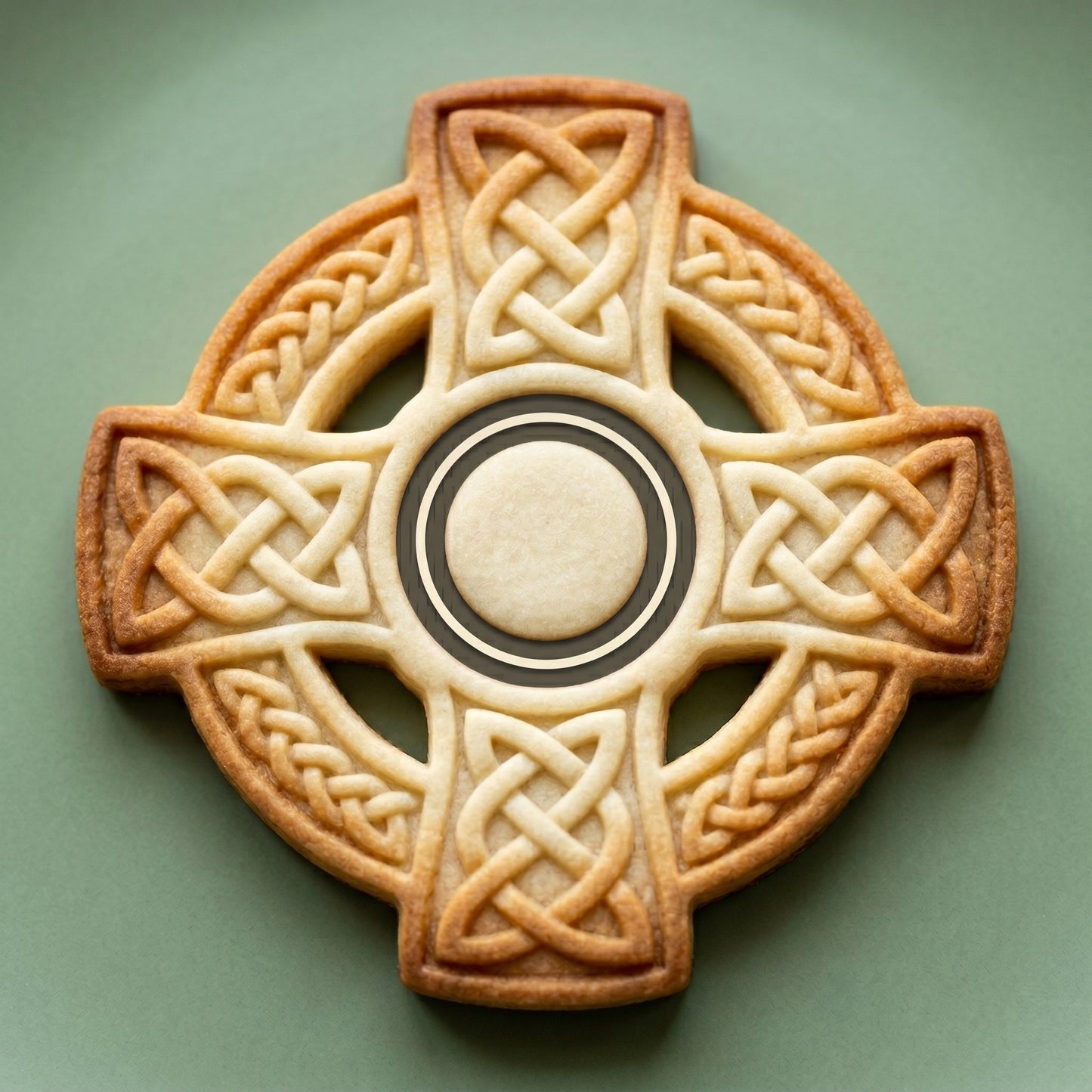 Celtic cross shaped sugar cookie