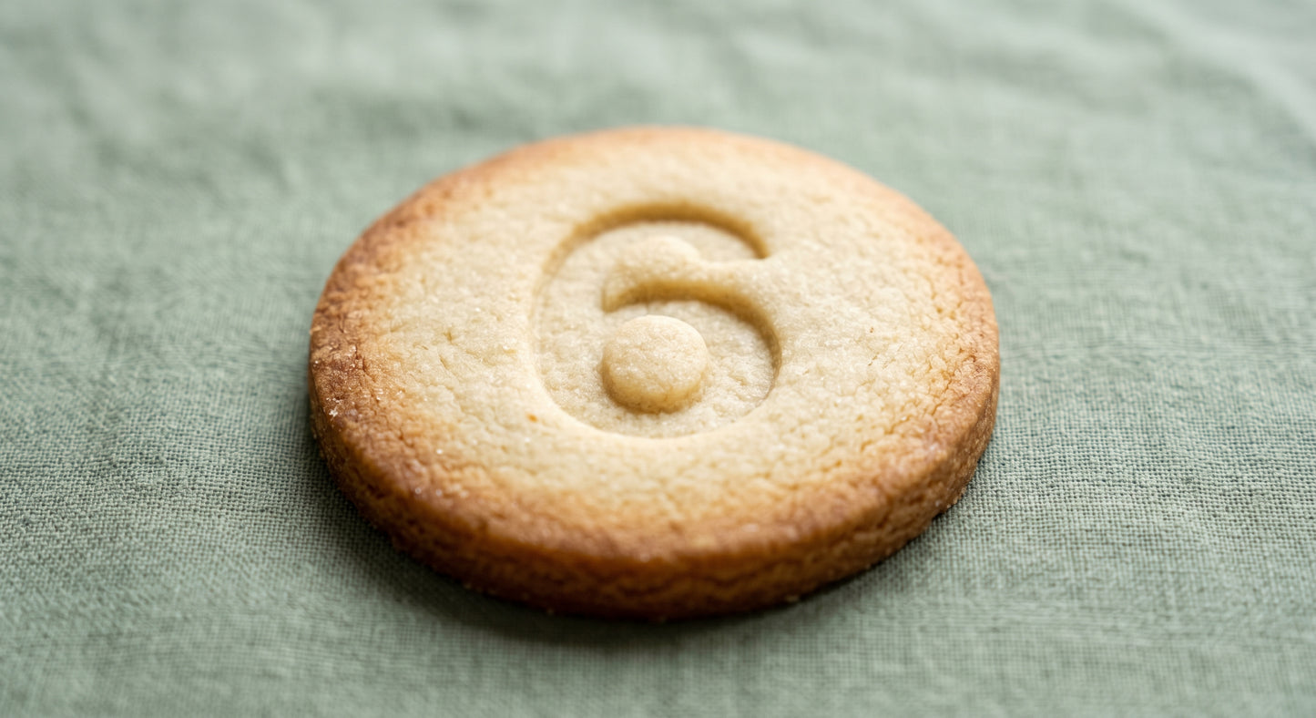 Number 6 round sugar cookie stamp
