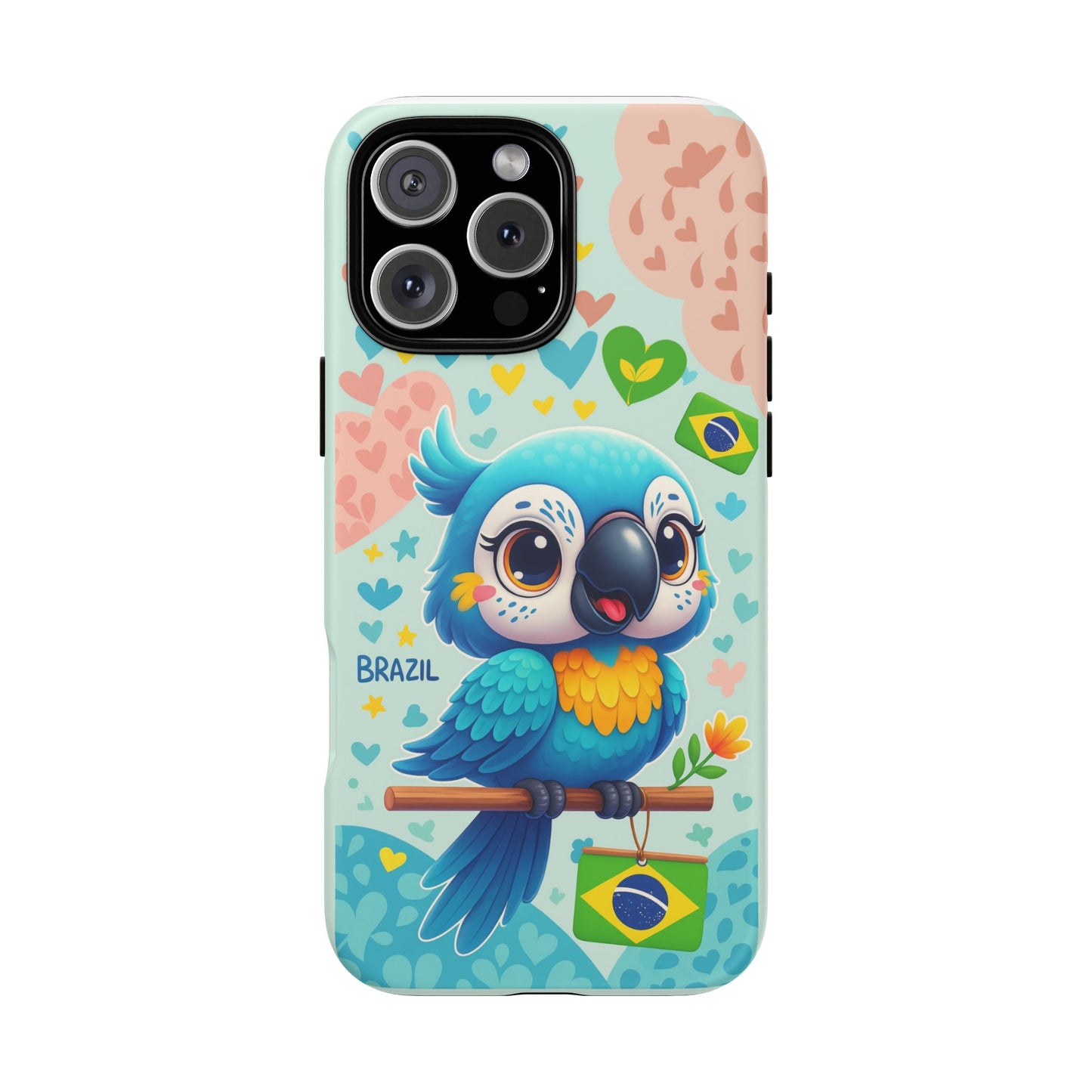 Saudade Collection - Brazilian Parrot Phone Case | Vibrant Hearts & Culture Tough Cases