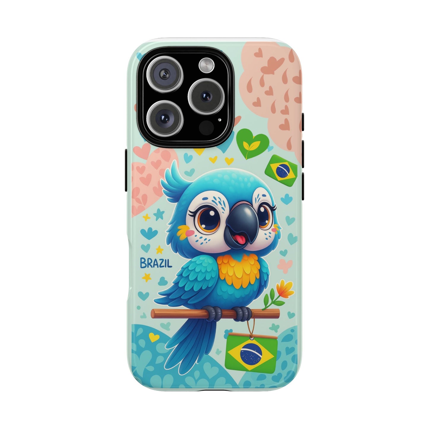 Saudade Collection - Brazilian Parrot Phone Case | Vibrant Hearts & Culture Tough Cases