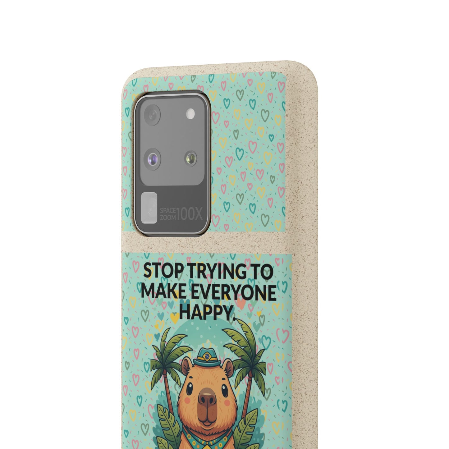 Eco-Friendly Capybara Phone Case | Biodegradable Self-Care Quote Cover for iPhone & Samsung