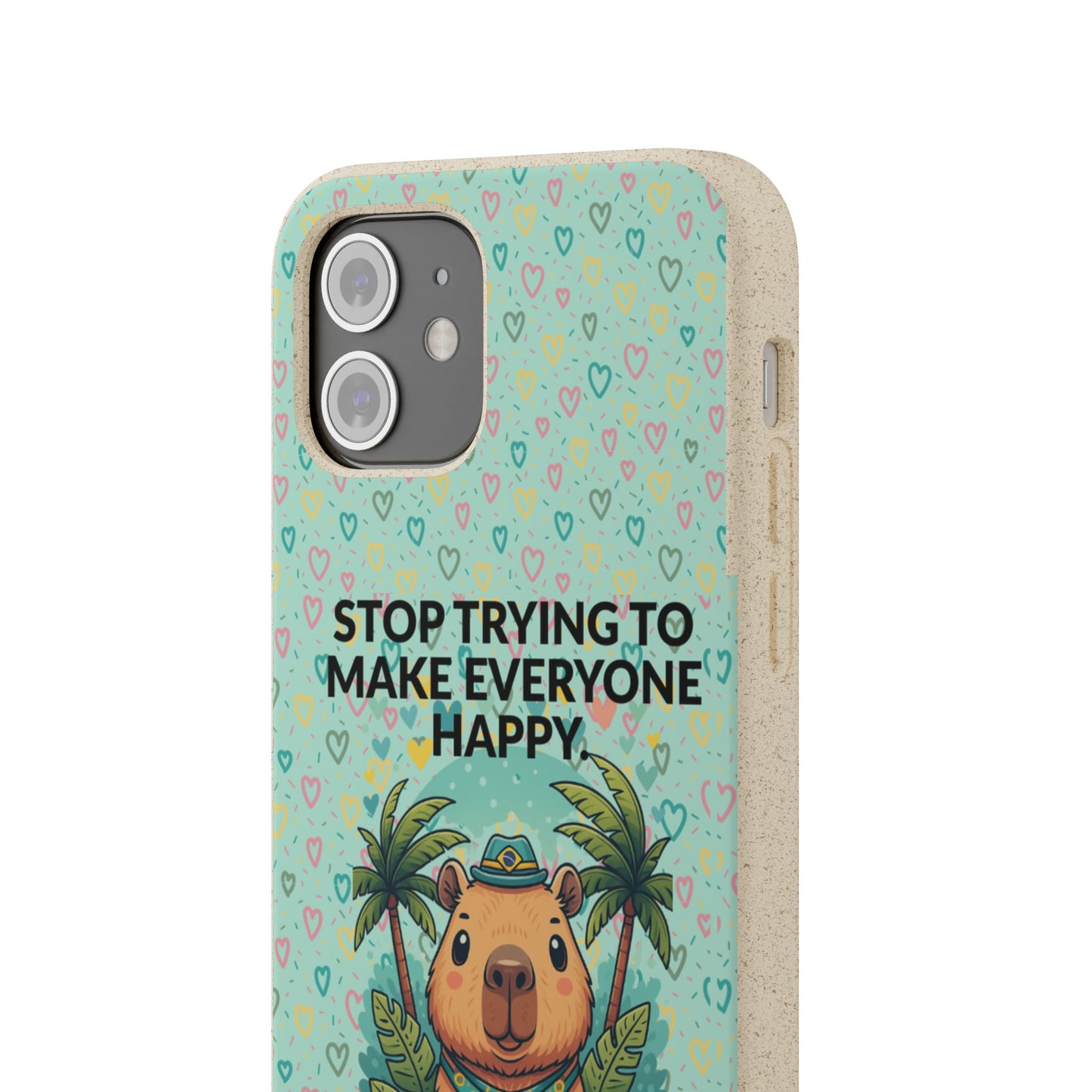 Eco-Friendly Capybara Phone Case | Biodegradable Self-Care Quote Cover for iPhone & Samsung