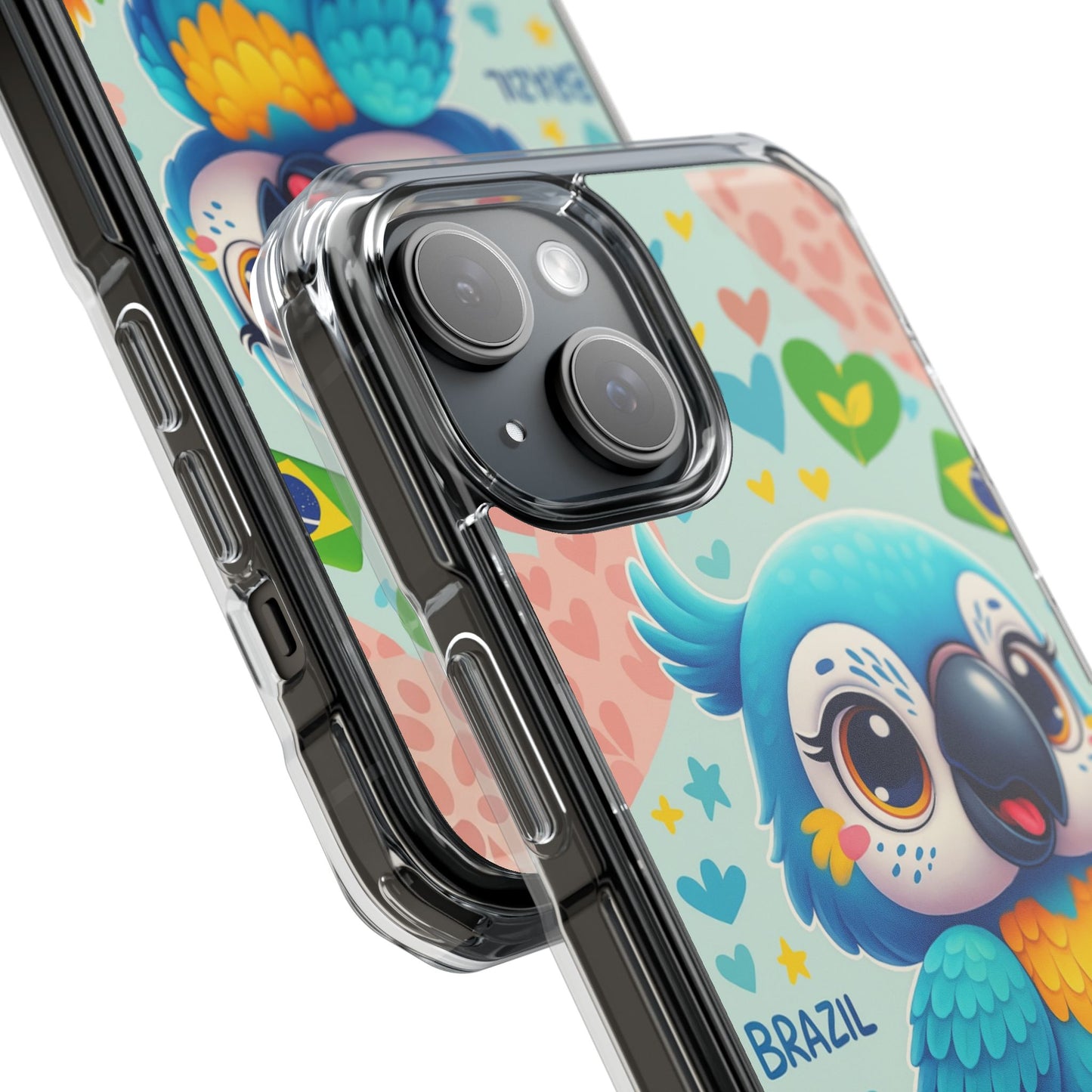 Saudade Collection - Brazilian Parrot Phone Case | Vibrant Hearts & Culture Magnetic Tough Cases