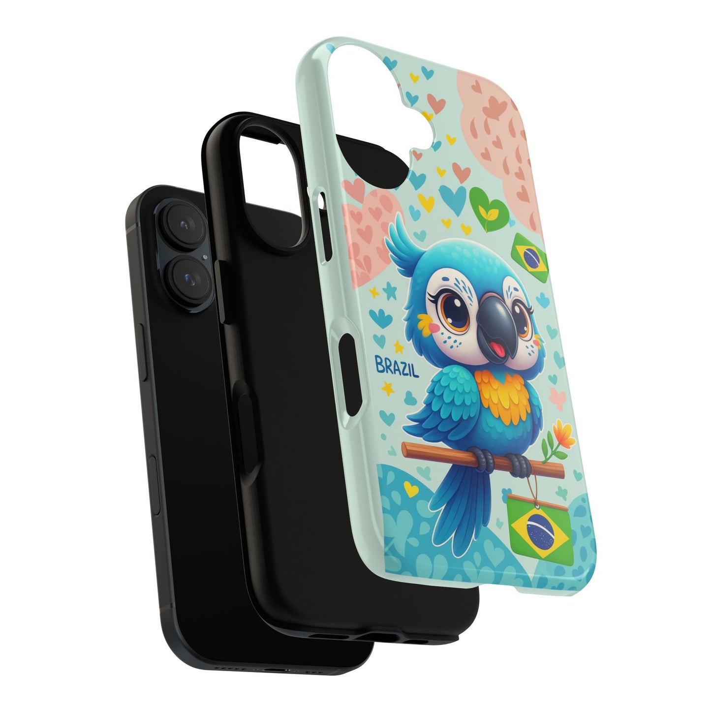 Saudade Collection - Brazilian Parrot Phone Case | Vibrant Hearts & Culture Tough Cases