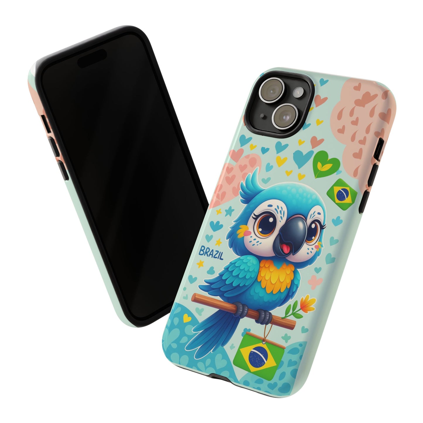 Saudade Collection - Brazilian Parrot Phone Case | Vibrant Hearts & Culture Tough Cases
