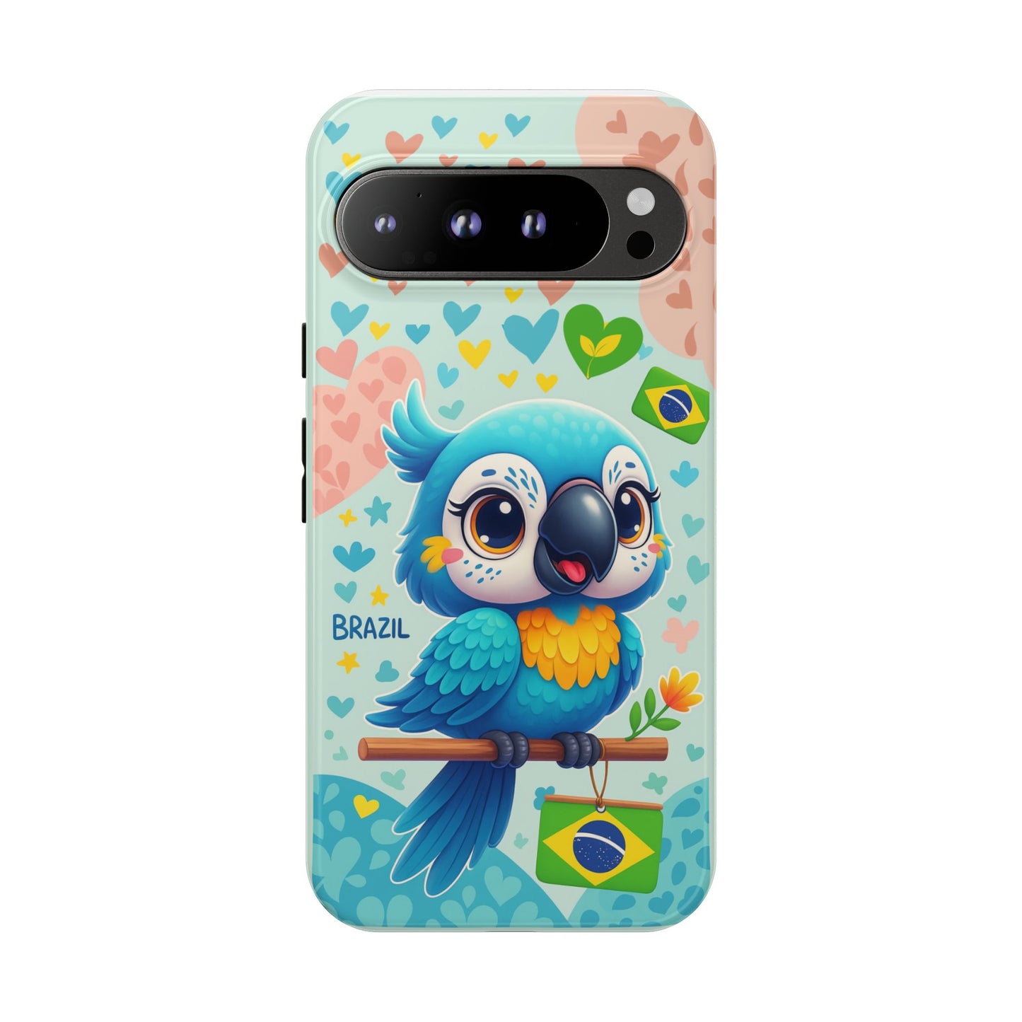 Saudade Collection - Brazilian Parrot Phone Case | Vibrant Hearts & Culture Tough Cases