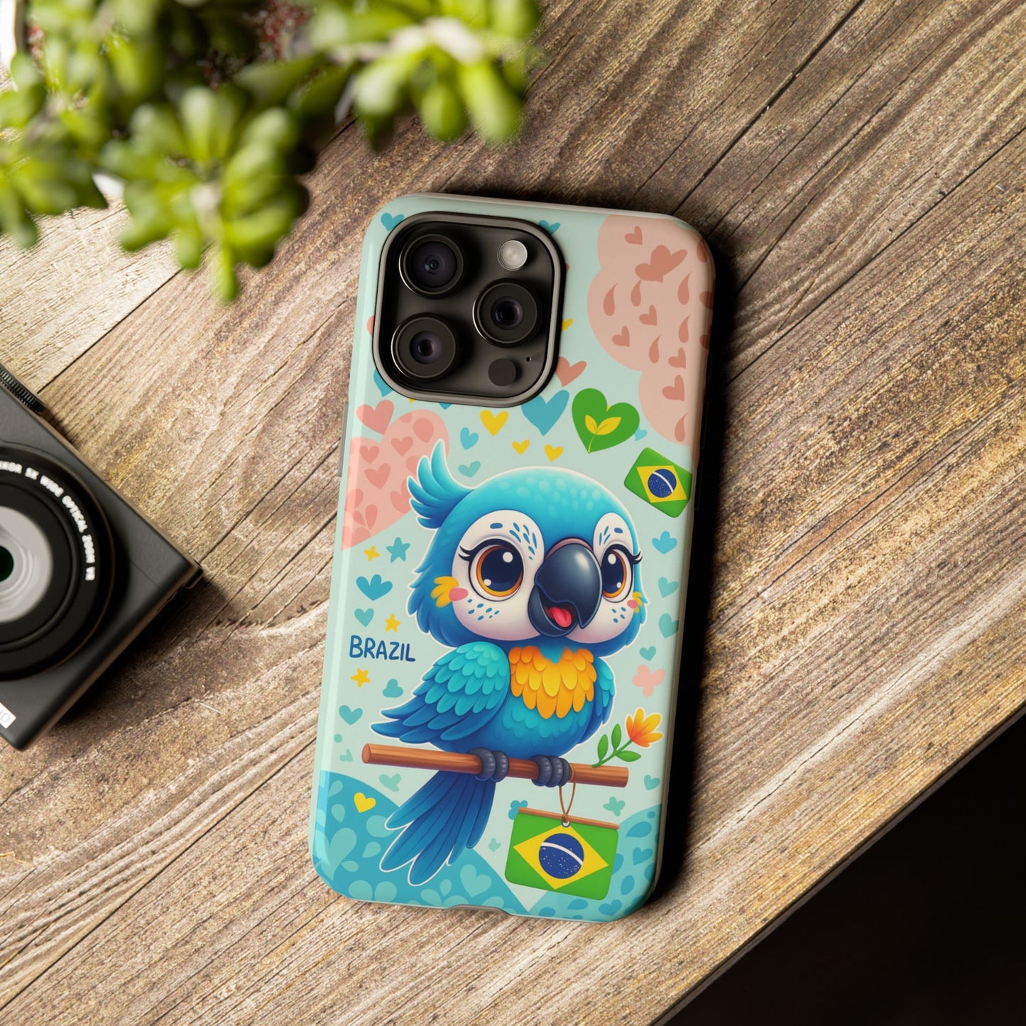 Saudade Collection - Brazilian Parrot Phone Case | Vibrant Hearts & Culture Tough Cases