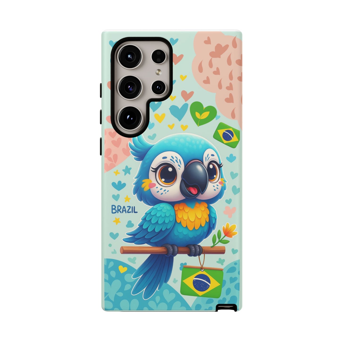 Saudade Collection - Brazilian Parrot Phone Case | Vibrant Hearts & Culture Tough Cases