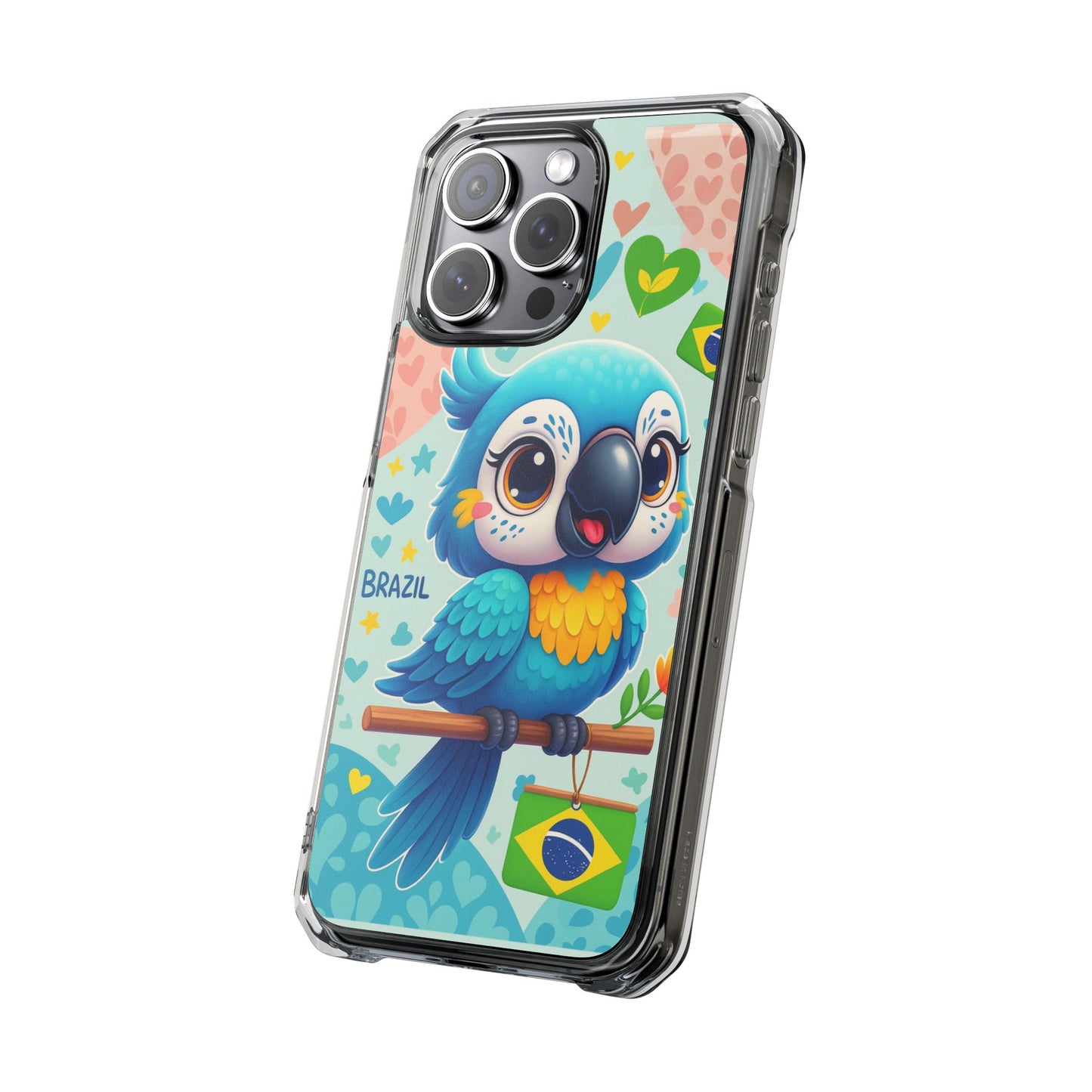 Saudade Collection - Brazilian Parrot Phone Case | Vibrant Hearts & Culture Magnetic Tough Cases