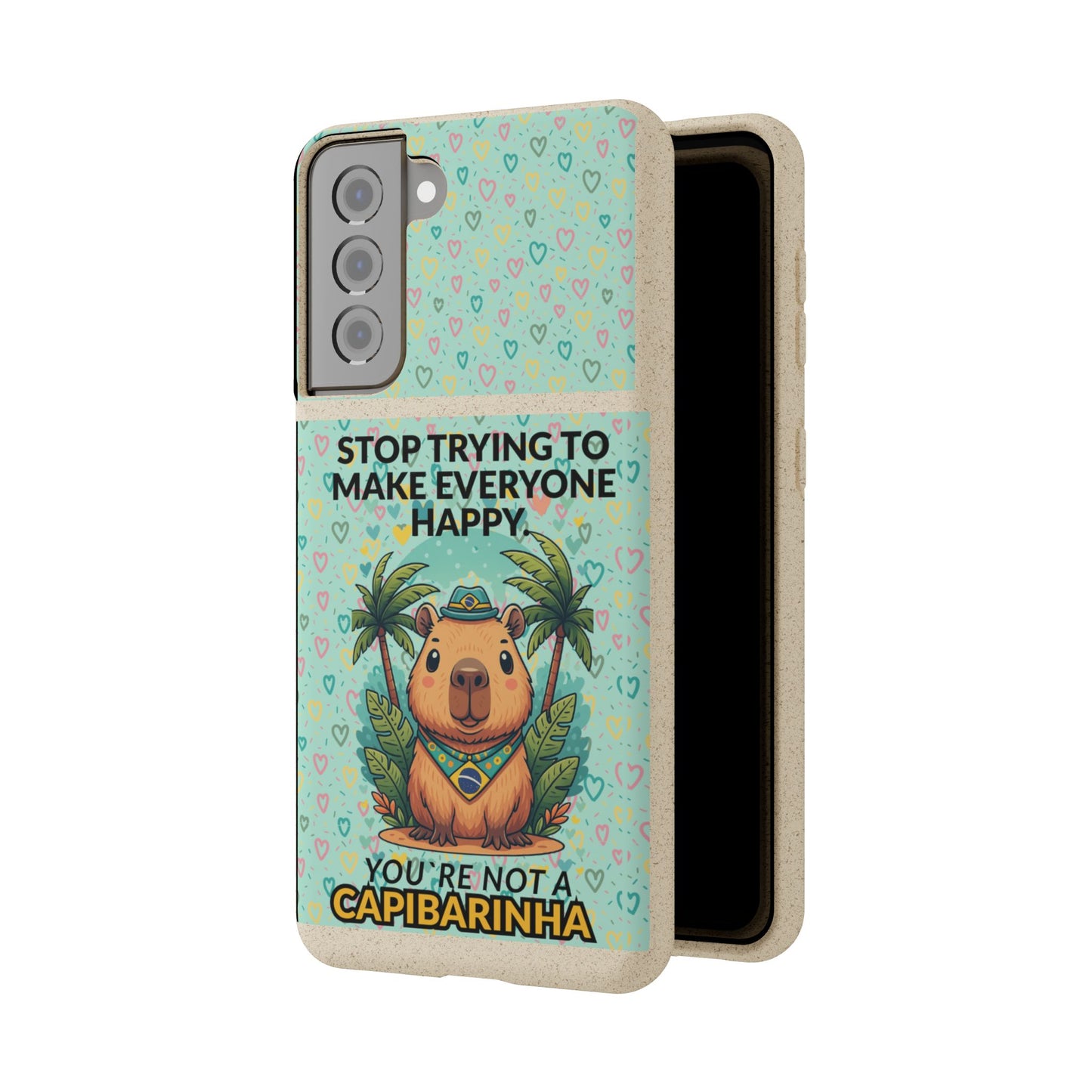 Eco-Friendly Capybara Phone Case | Biodegradable Self-Care Quote Cover for iPhone & Samsung