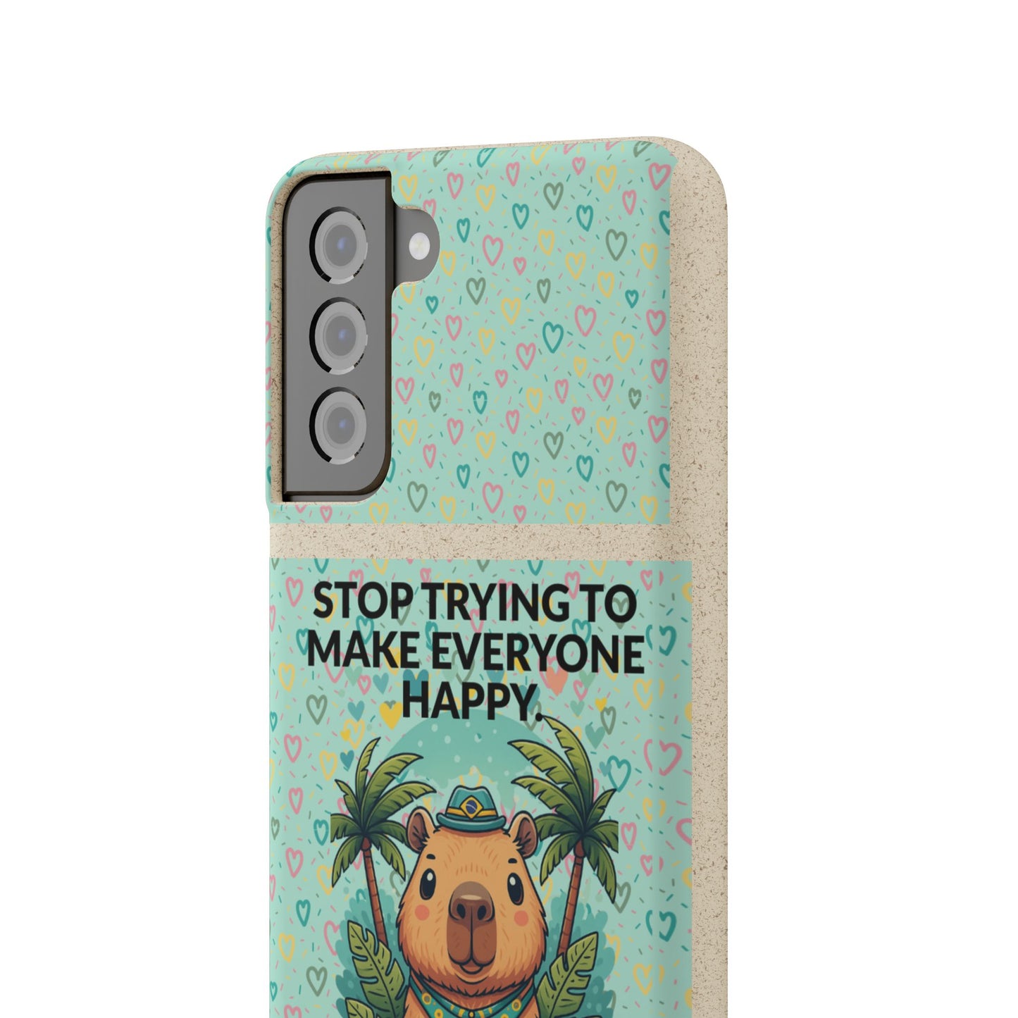 Eco-Friendly Capybara Phone Case | Biodegradable Self-Care Quote Cover for iPhone & Samsung