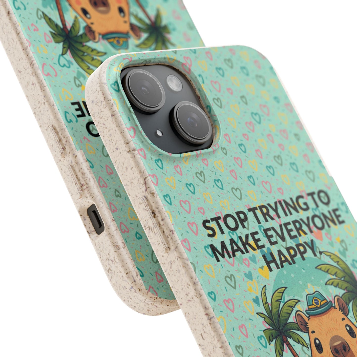 Eco-Friendly Capybara Phone Case | Biodegradable Self-Care Quote Cover for iPhone & Samsung