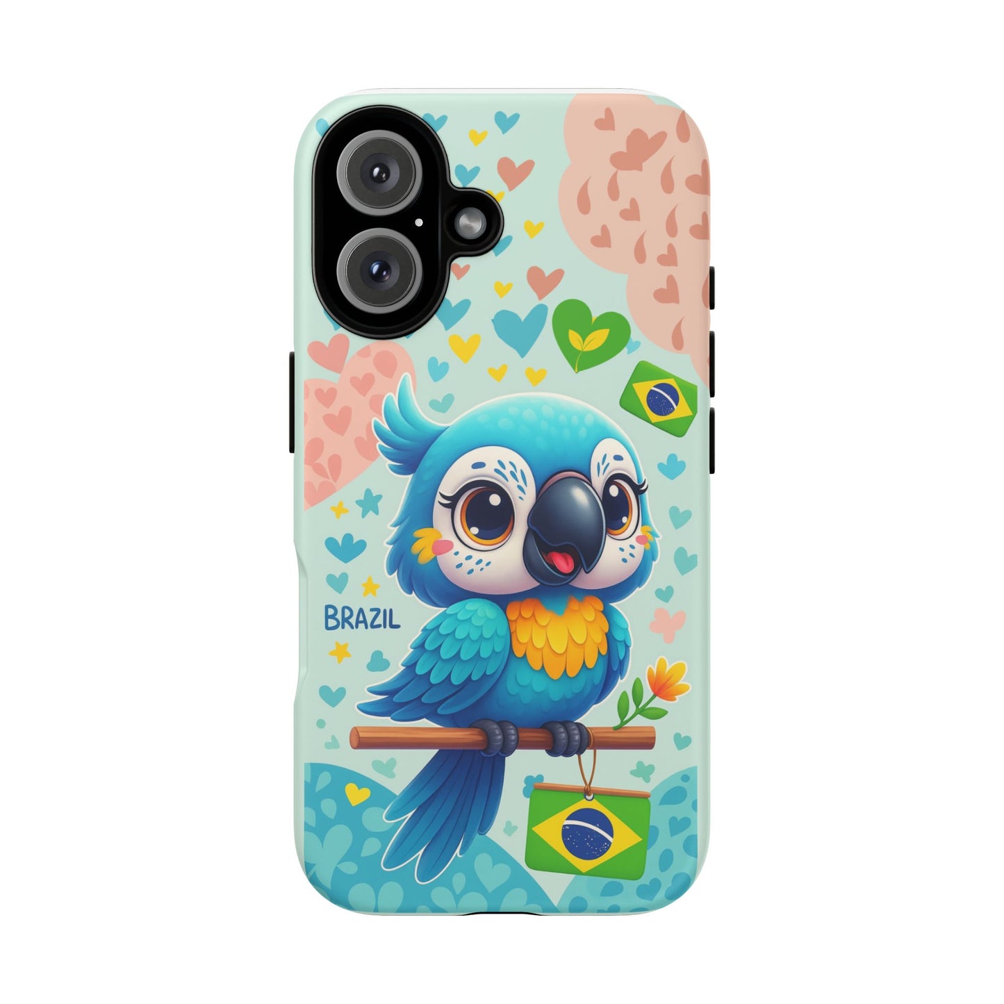 Saudade Collection - Brazilian Parrot Phone Case | Vibrant Hearts & Culture Tough Cases