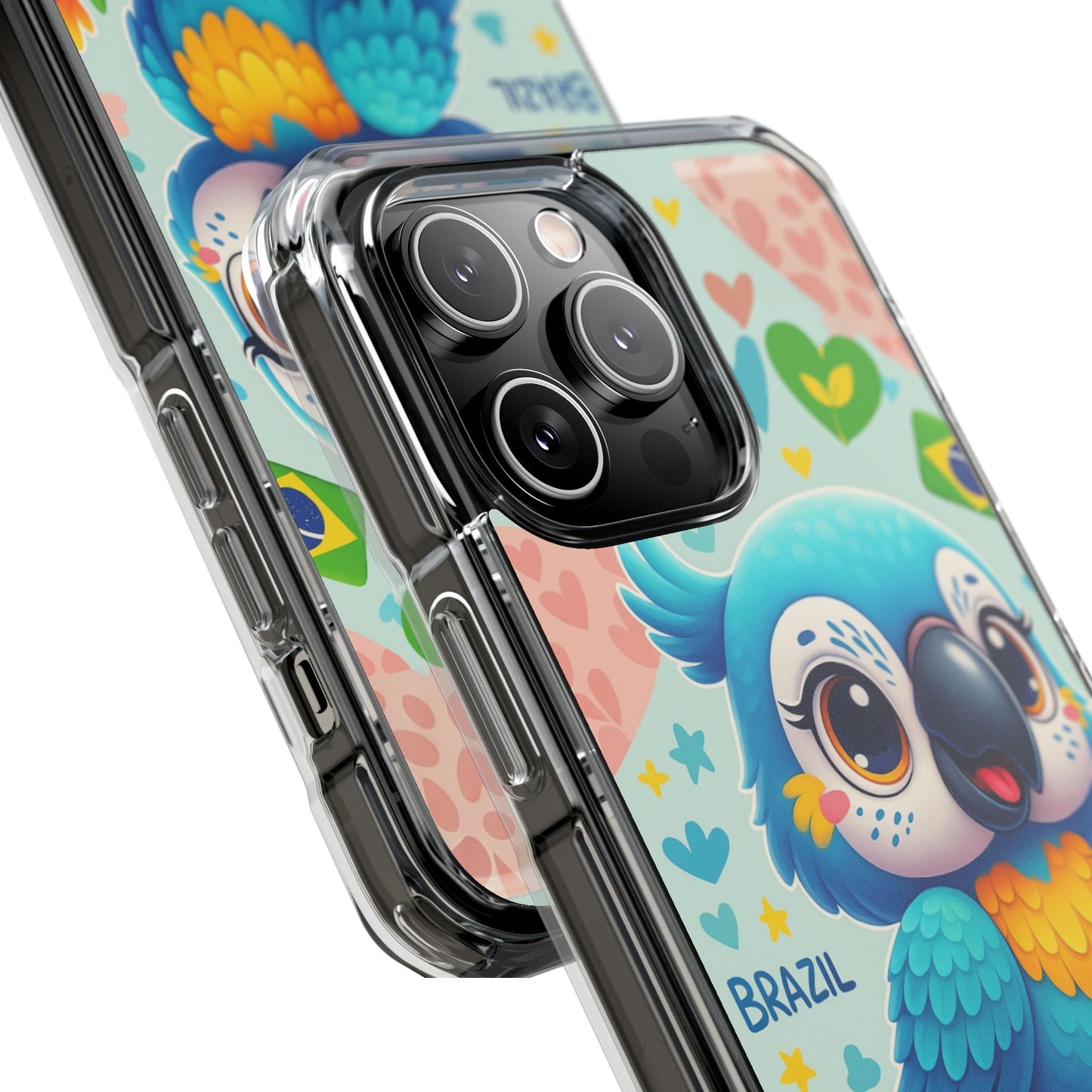 Saudade Collection - Brazilian Parrot Phone Case | Vibrant Hearts & Culture Magnetic Tough Cases