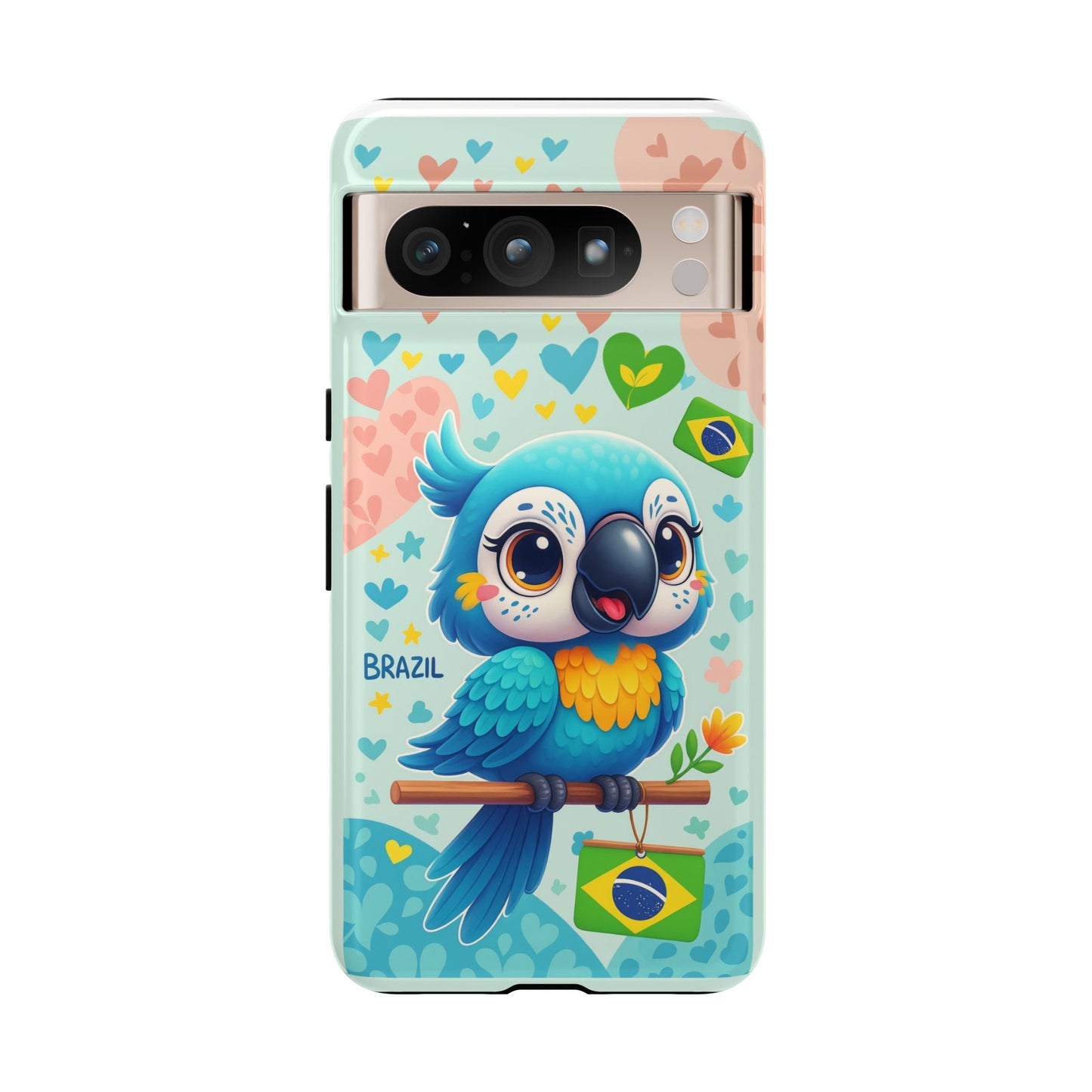 Saudade Collection - Brazilian Parrot Phone Case | Vibrant Hearts & Culture Tough Cases
