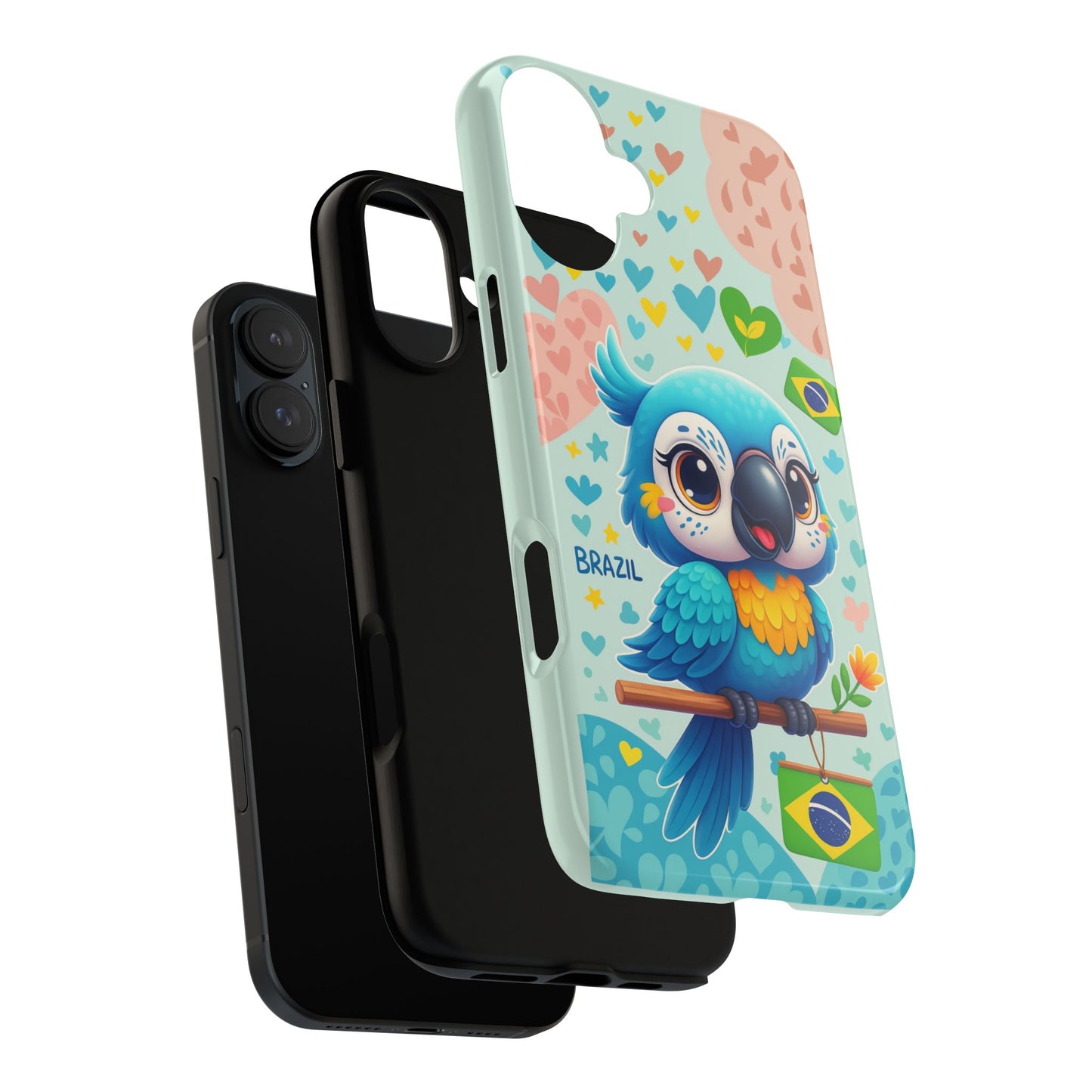 Saudade Collection - Brazilian Parrot Phone Case | Vibrant Hearts & Culture Tough Cases