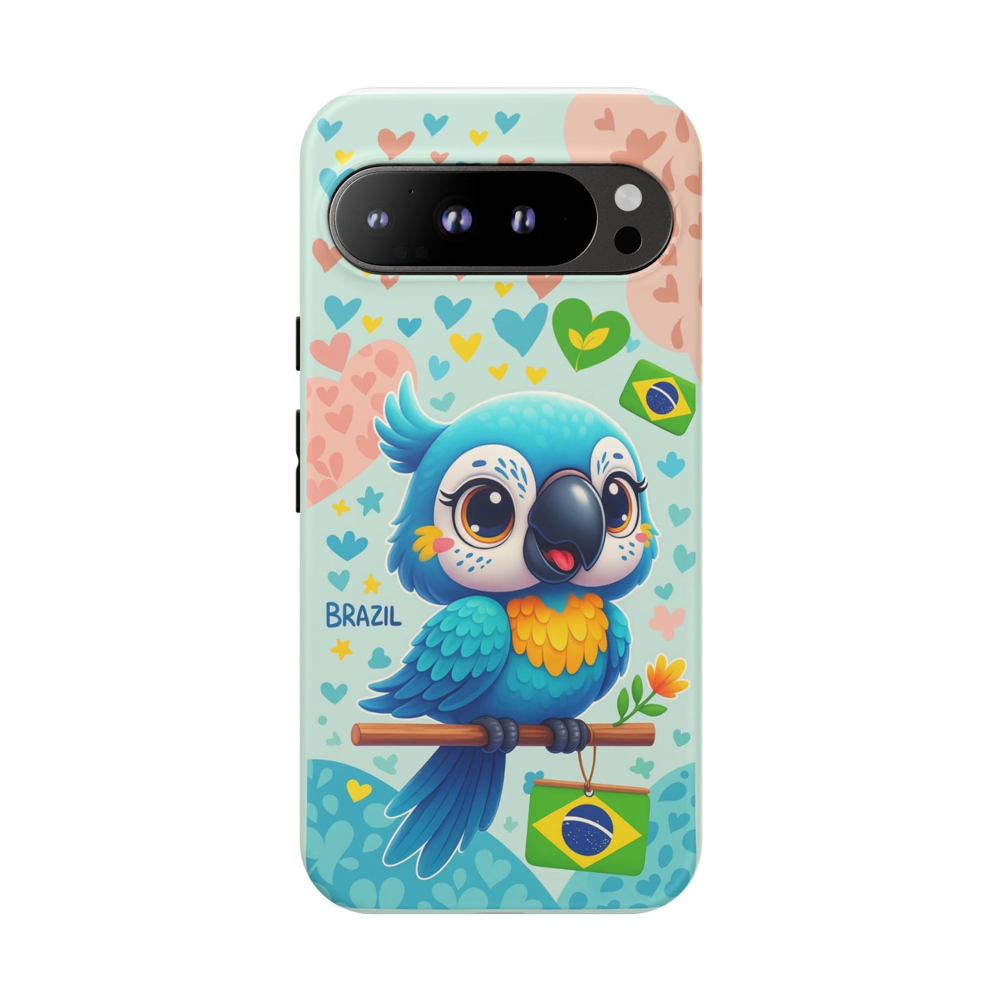 Saudade Collection - Brazilian Parrot Phone Case | Vibrant Hearts & Culture Tough Cases