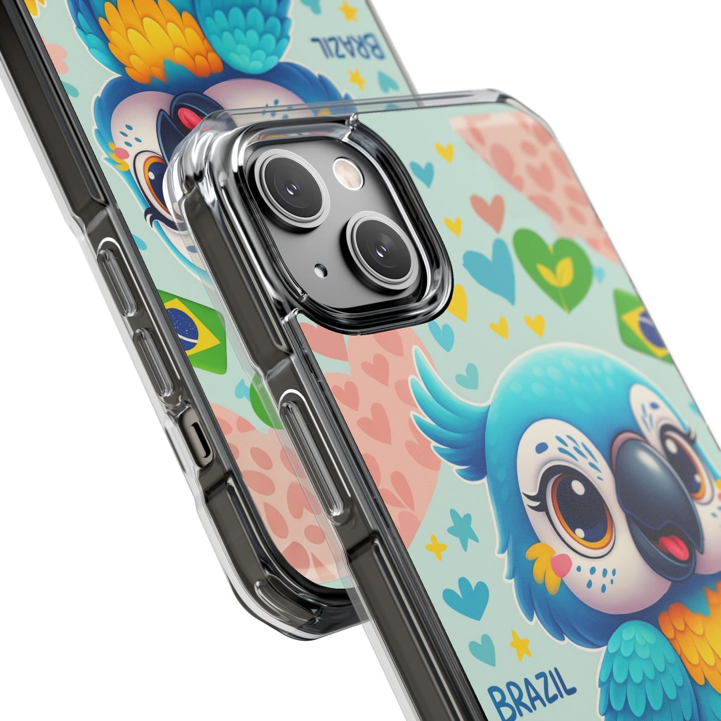 Saudade Collection - Brazilian Parrot Phone Case | Vibrant Hearts & Culture Magnetic Tough Cases