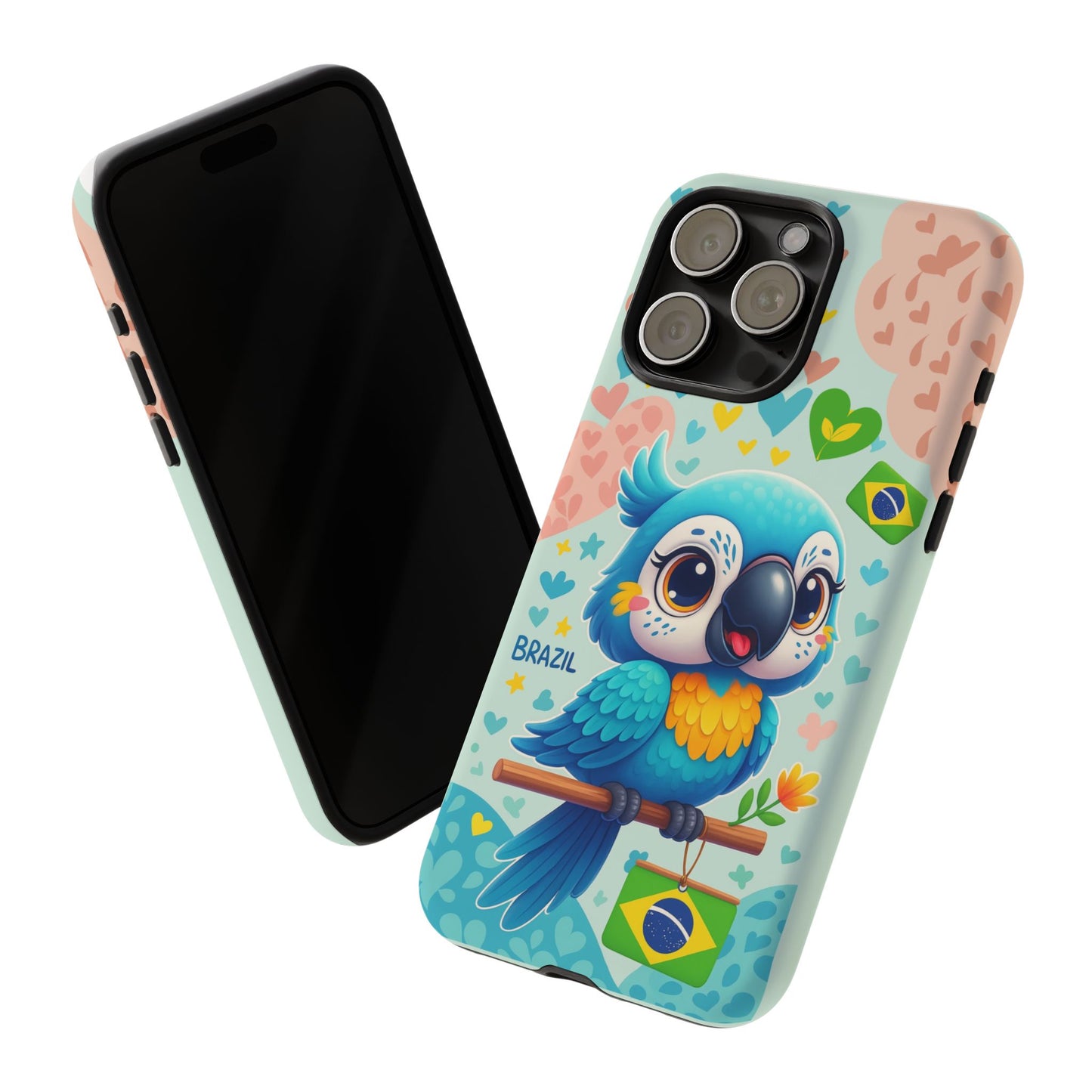 Saudade Collection - Brazilian Parrot Phone Case | Vibrant Hearts & Culture Tough Cases