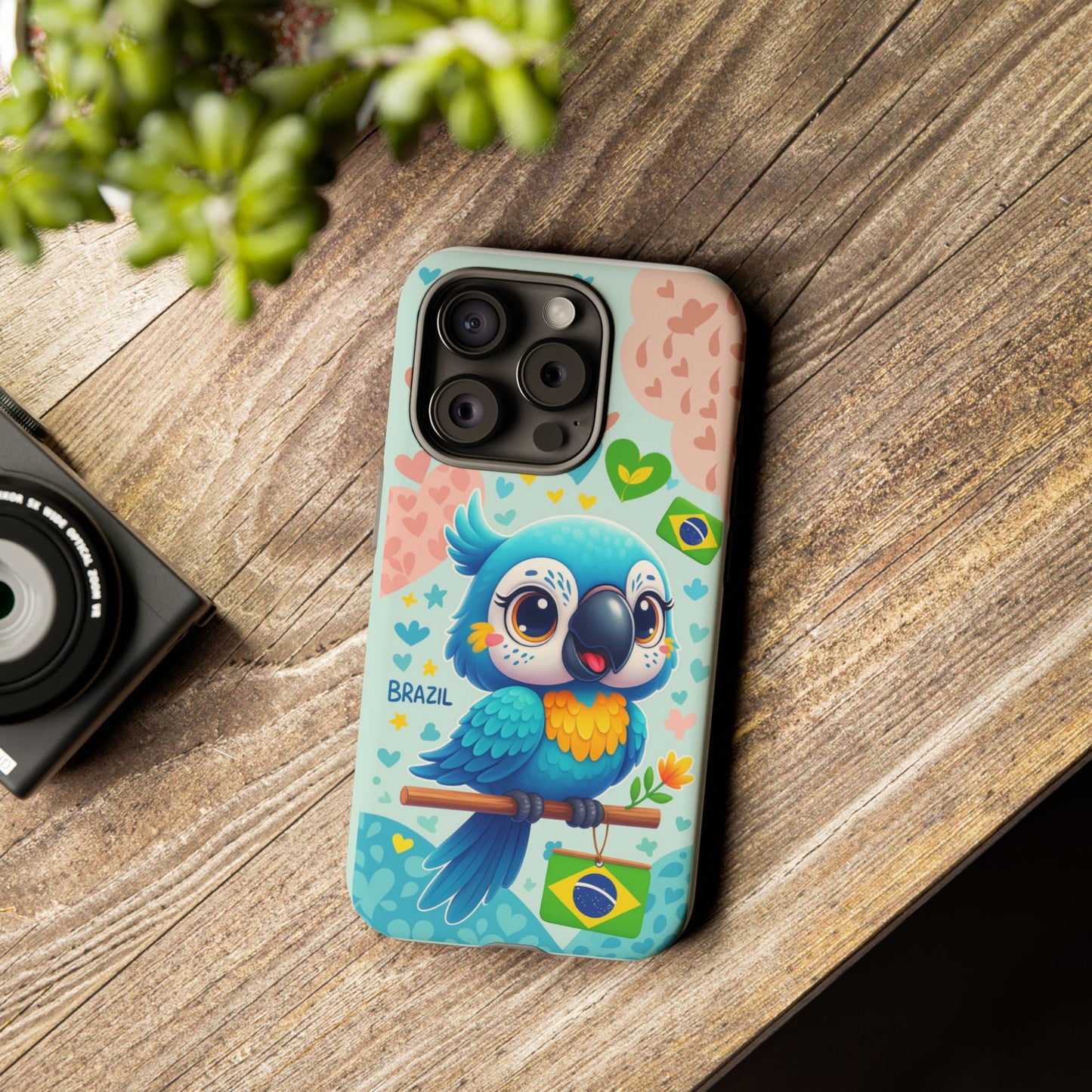 Saudade Collection - Brazilian Parrot Phone Case | Vibrant Hearts & Culture Tough Cases