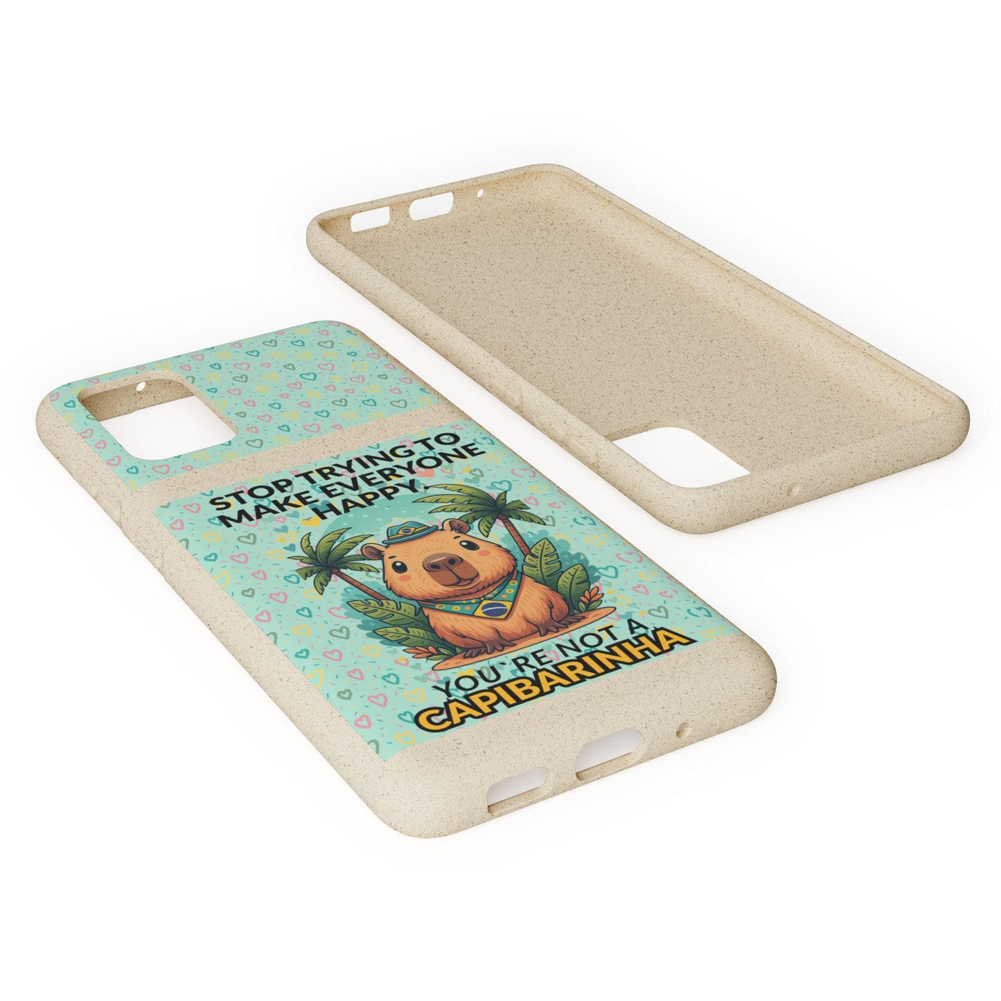Eco-Friendly Capybara Phone Case | Biodegradable Self-Care Quote Cover for iPhone & Samsung