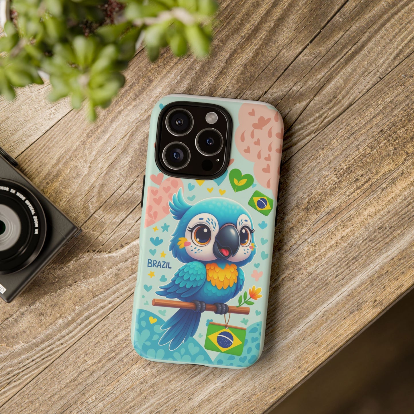 Saudade Collection - Brazilian Parrot Phone Case | Vibrant Hearts & Culture Tough Cases