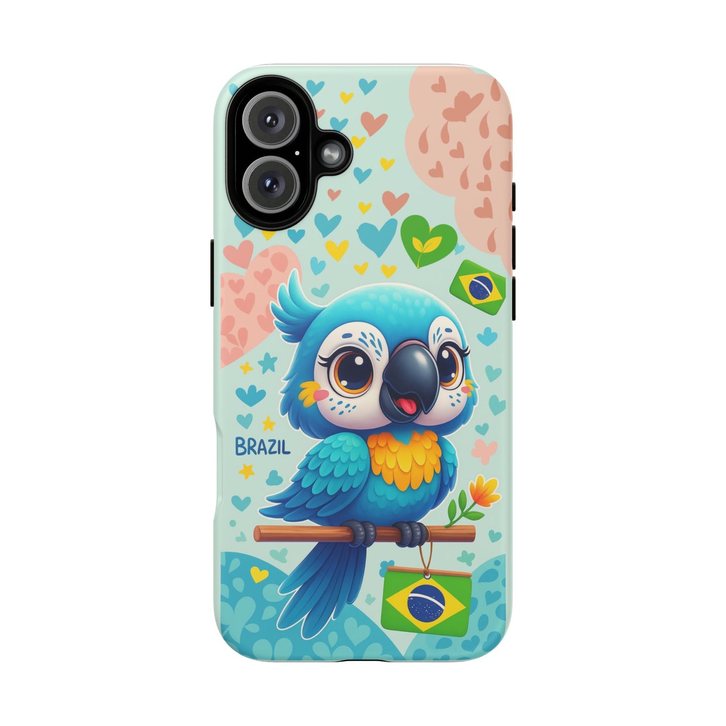 Saudade Collection - Brazilian Parrot Phone Case | Vibrant Hearts & Culture Tough Cases