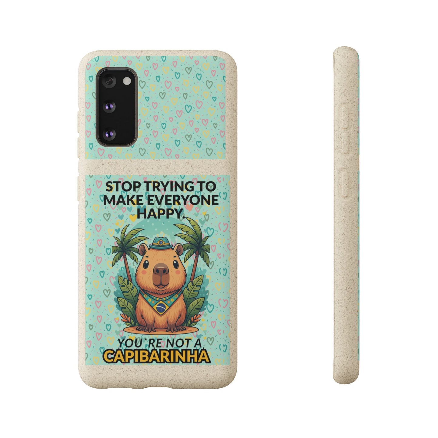 Eco-Friendly Capybara Phone Case | Biodegradable Self-Care Quote Cover for iPhone & Samsung
