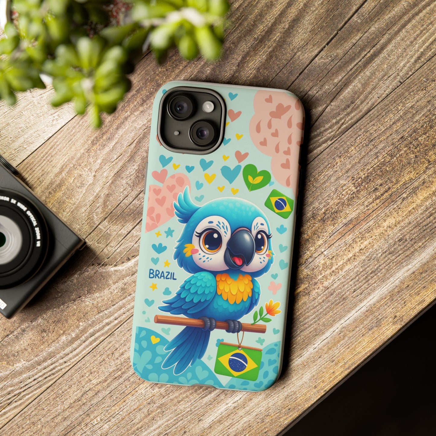 Saudade Collection - Brazilian Parrot Phone Case | Vibrant Hearts & Culture Tough Cases
