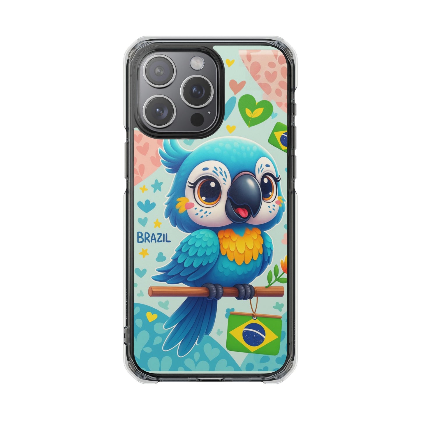 Saudade Collection - Brazilian Parrot Phone Case | Vibrant Hearts & Culture Magnetic Tough Cases
