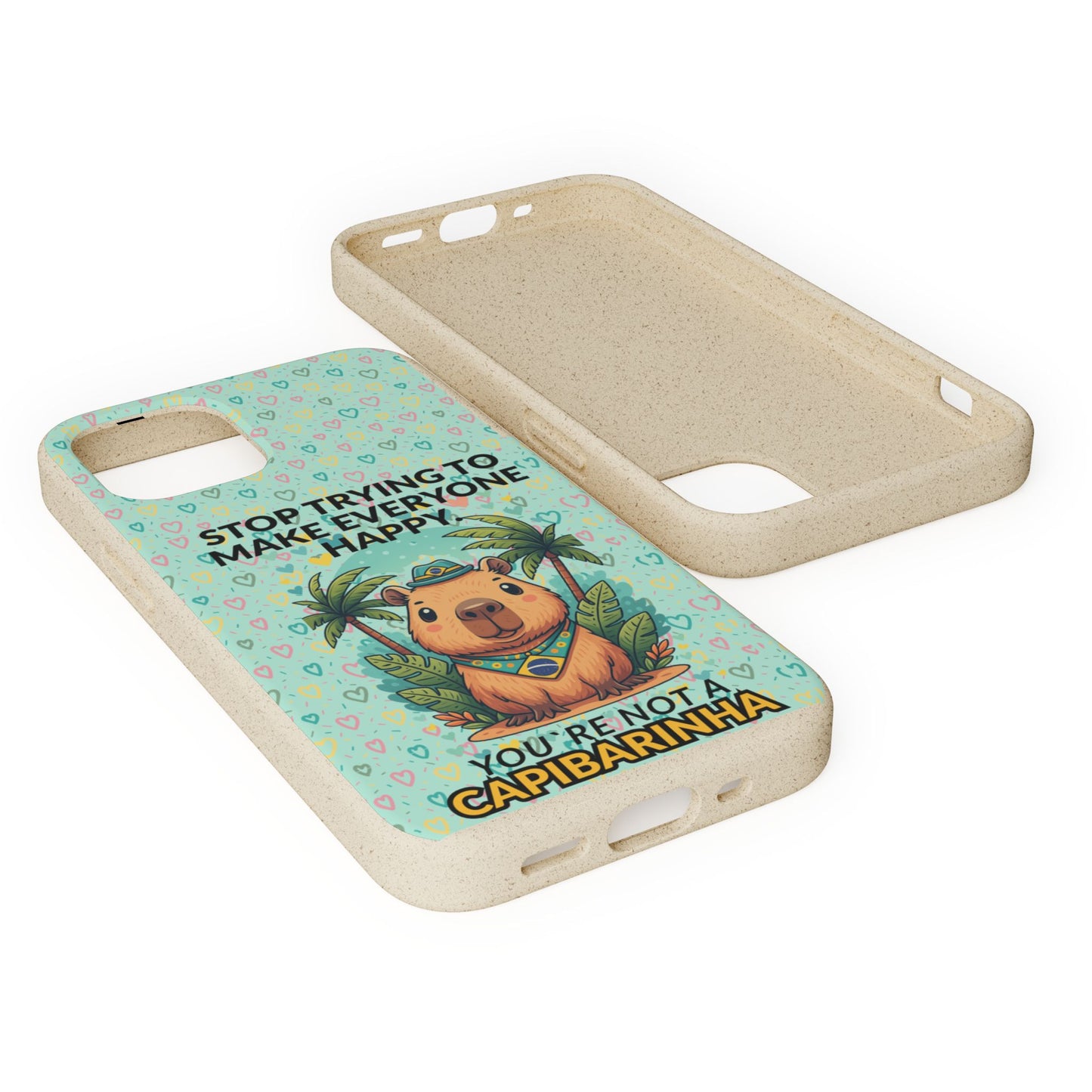 Eco-Friendly Capybara Phone Case | Biodegradable Self-Care Quote Cover for iPhone & Samsung