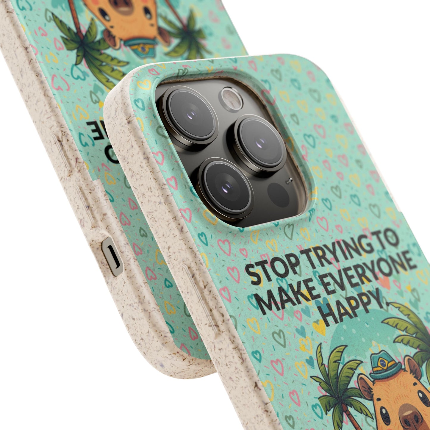 Eco-Friendly Capybara Phone Case | Biodegradable Self-Care Quote Cover for iPhone & Samsung