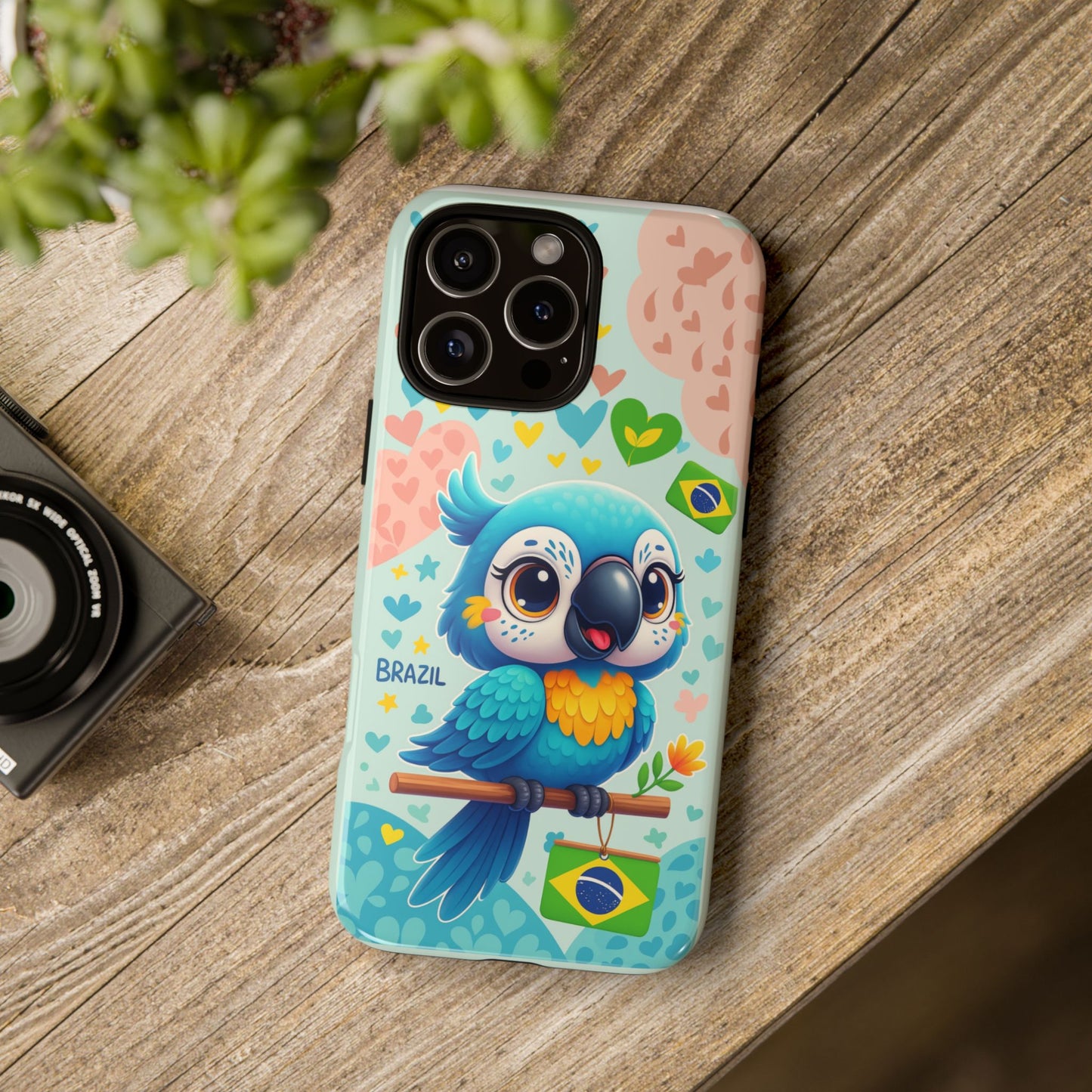 Saudade Collection - Brazilian Parrot Phone Case | Vibrant Hearts & Culture Tough Cases