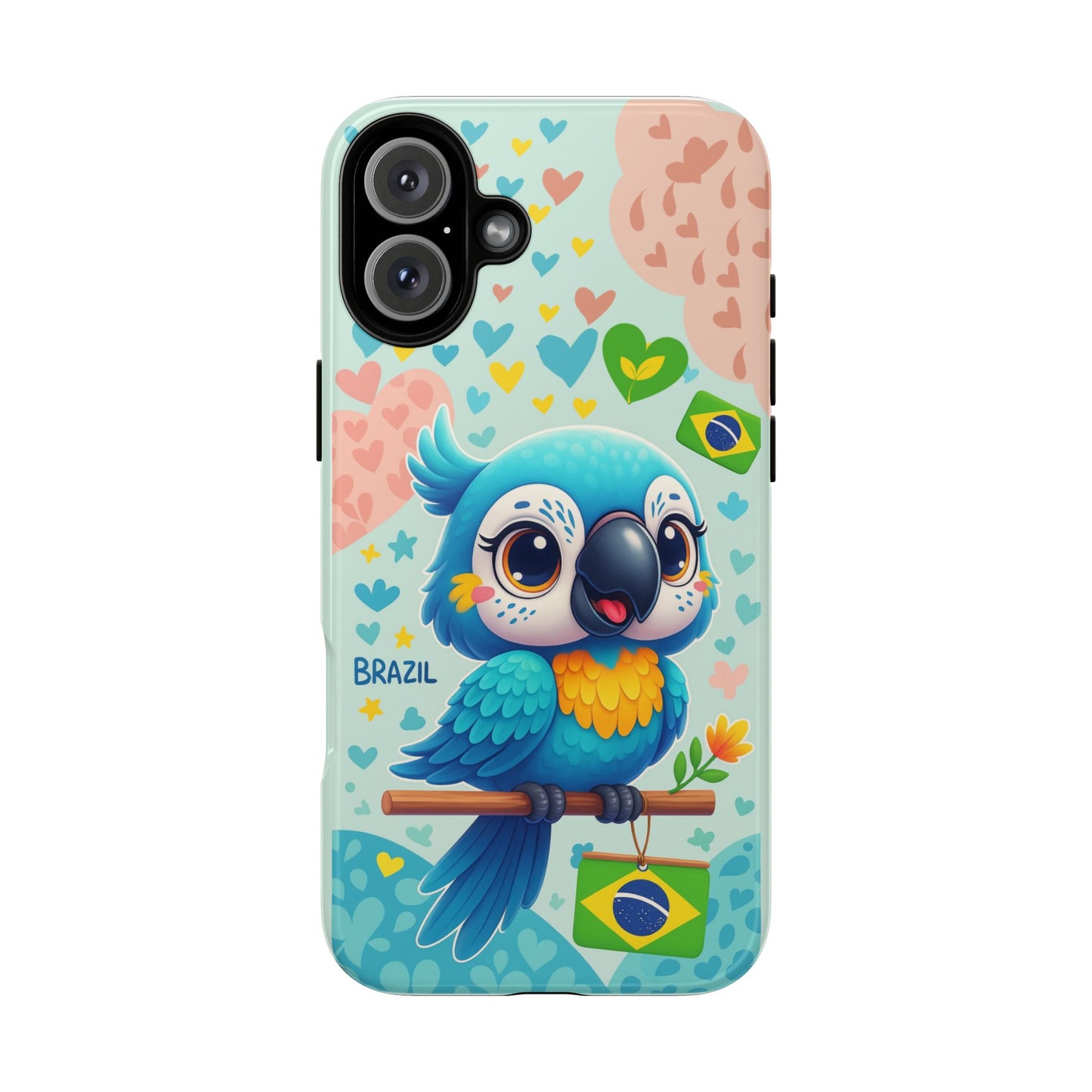 Saudade Collection - Brazilian Parrot Phone Case | Vibrant Hearts & Culture Tough Cases
