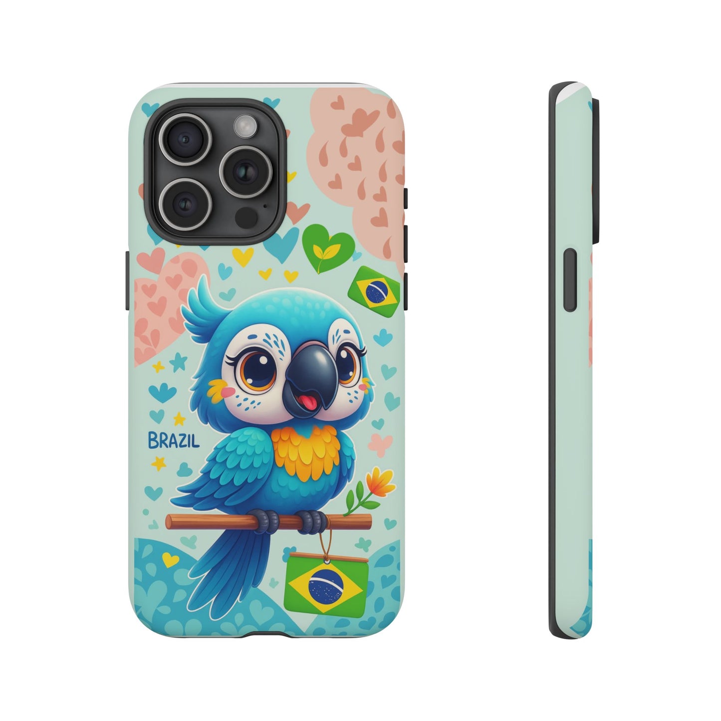 Saudade Collection - Brazilian Parrot Phone Case | Vibrant Hearts & Culture Tough Cases