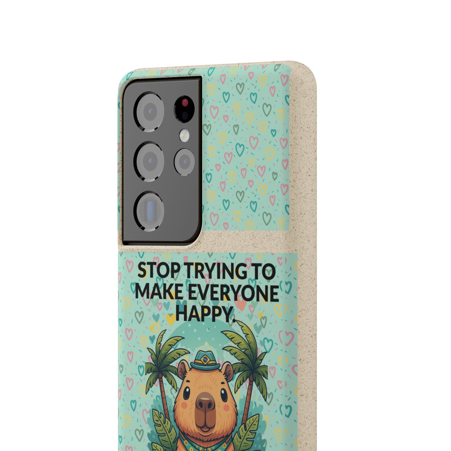 Eco-Friendly Capybara Phone Case | Biodegradable Self-Care Quote Cover for iPhone & Samsung