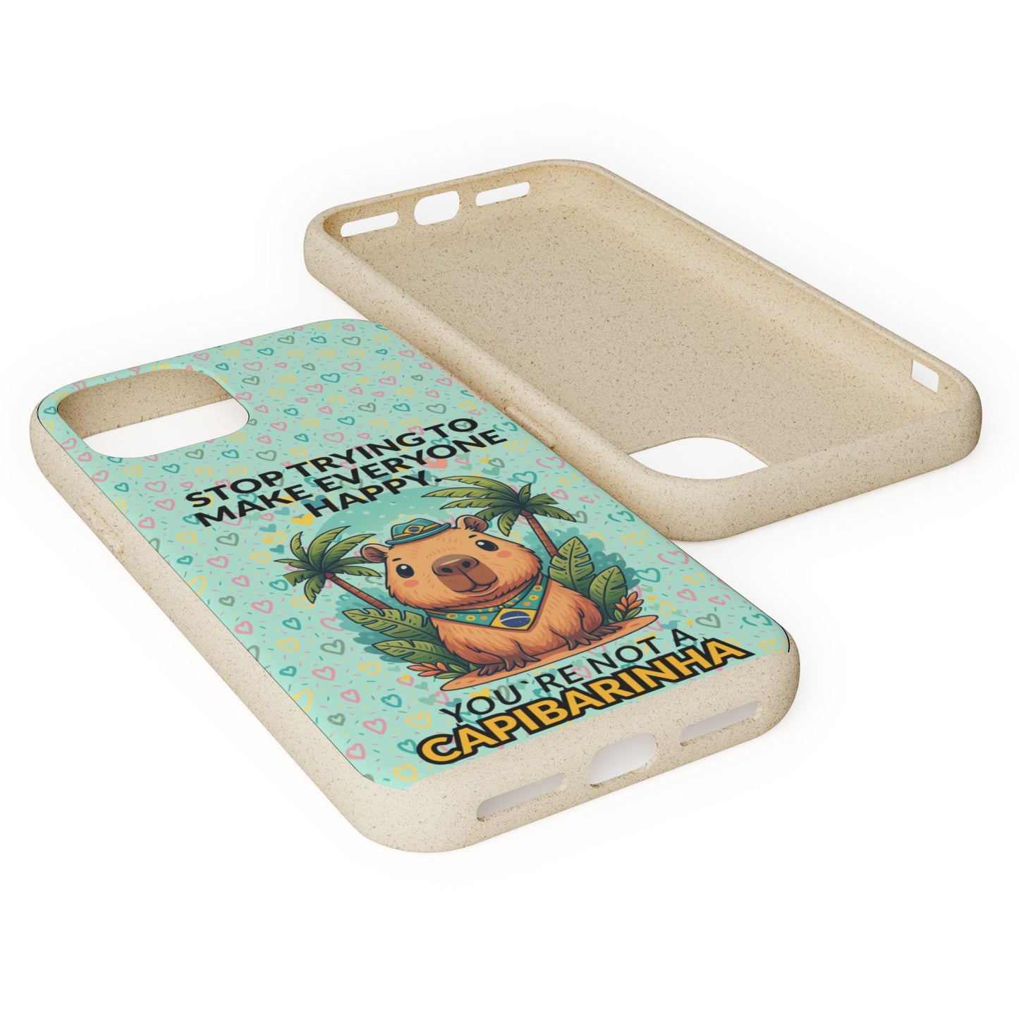 Eco-Friendly Capybara Phone Case | Biodegradable Self-Care Quote Cover for iPhone & Samsung