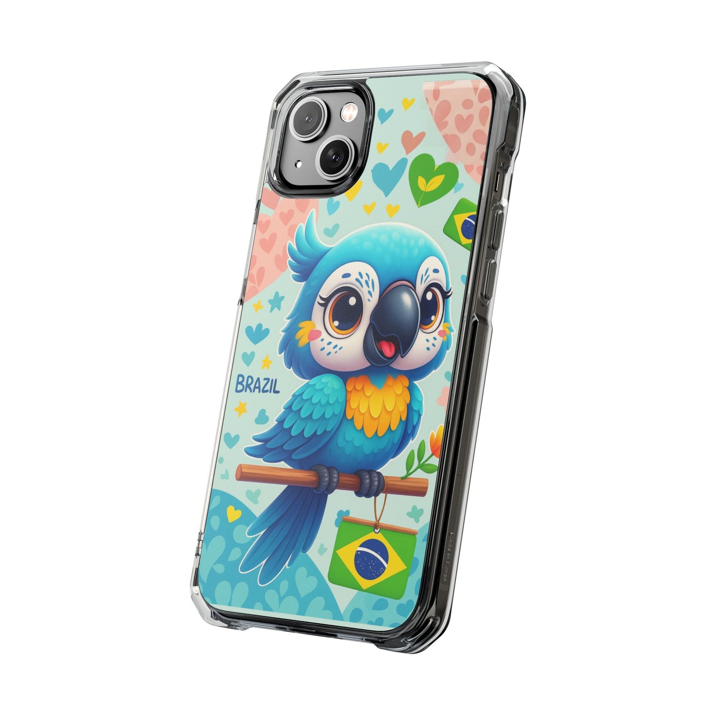 Saudade Collection - Brazilian Parrot Phone Case | Vibrant Hearts & Culture Magnetic Tough Cases