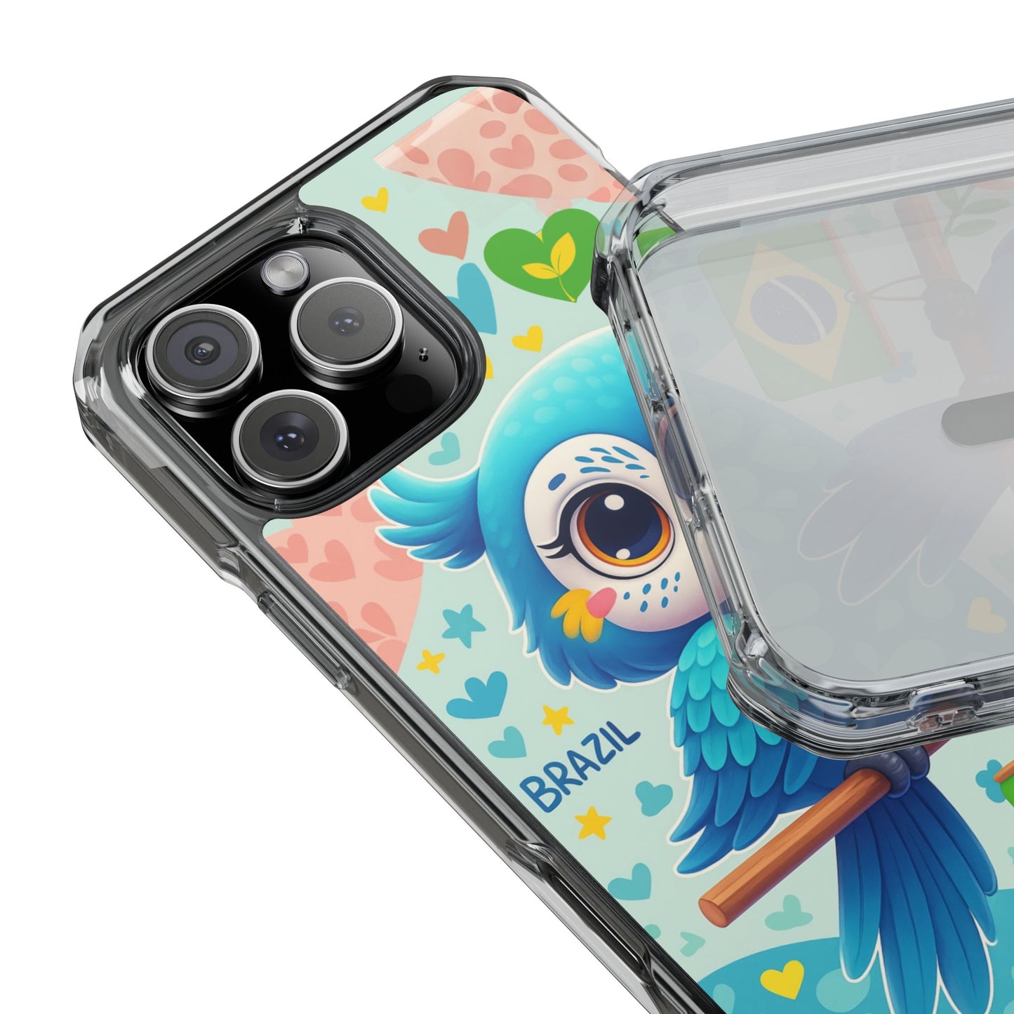 Saudade Collection - Brazilian Parrot Phone Case | Vibrant Hearts & Culture Magnetic Tough Cases