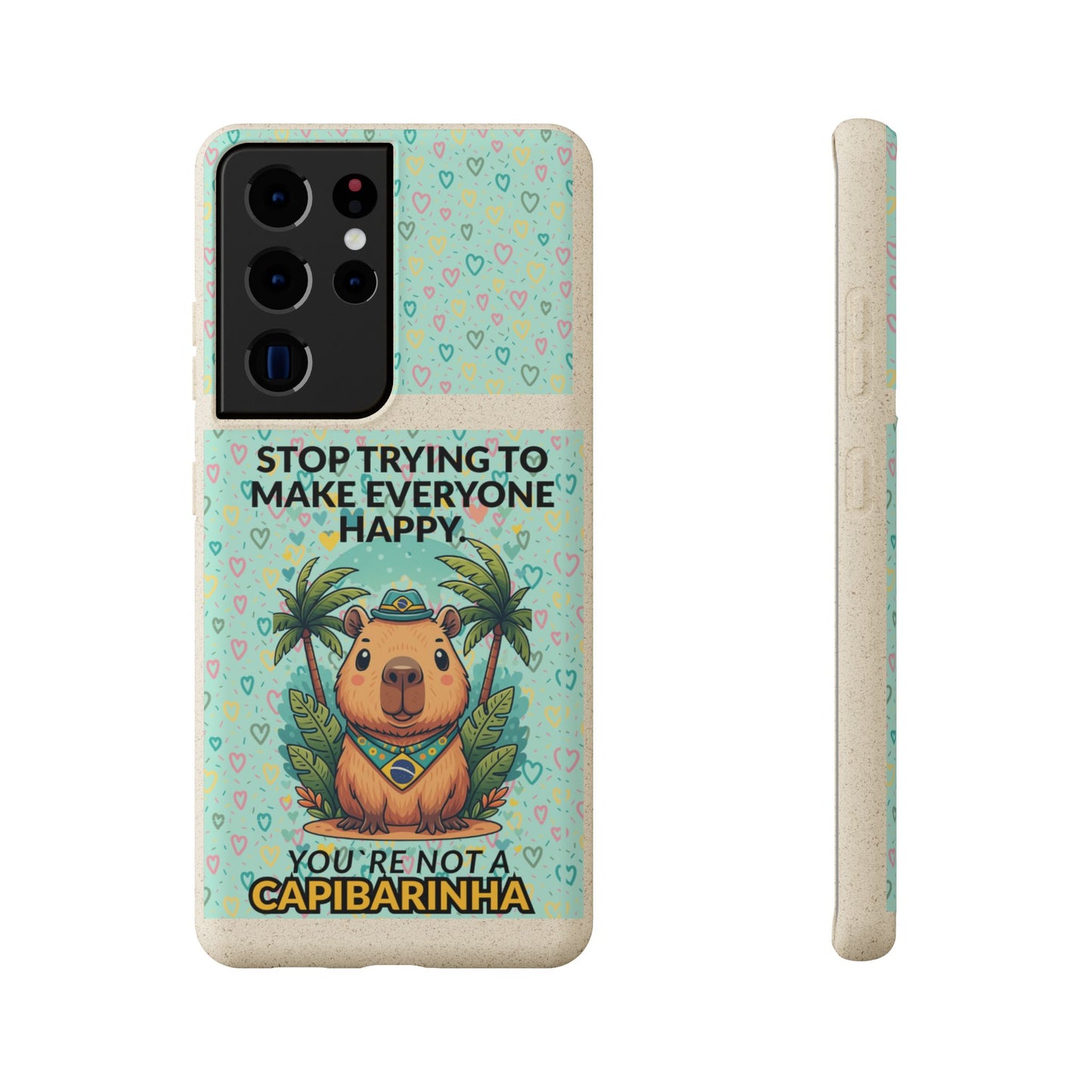 Eco-Friendly Capybara Phone Case | Biodegradable Self-Care Quote Cover for iPhone & Samsung