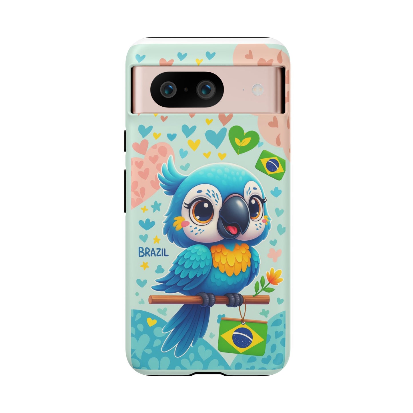 Saudade Collection - Brazilian Parrot Phone Case | Vibrant Hearts & Culture Tough Cases