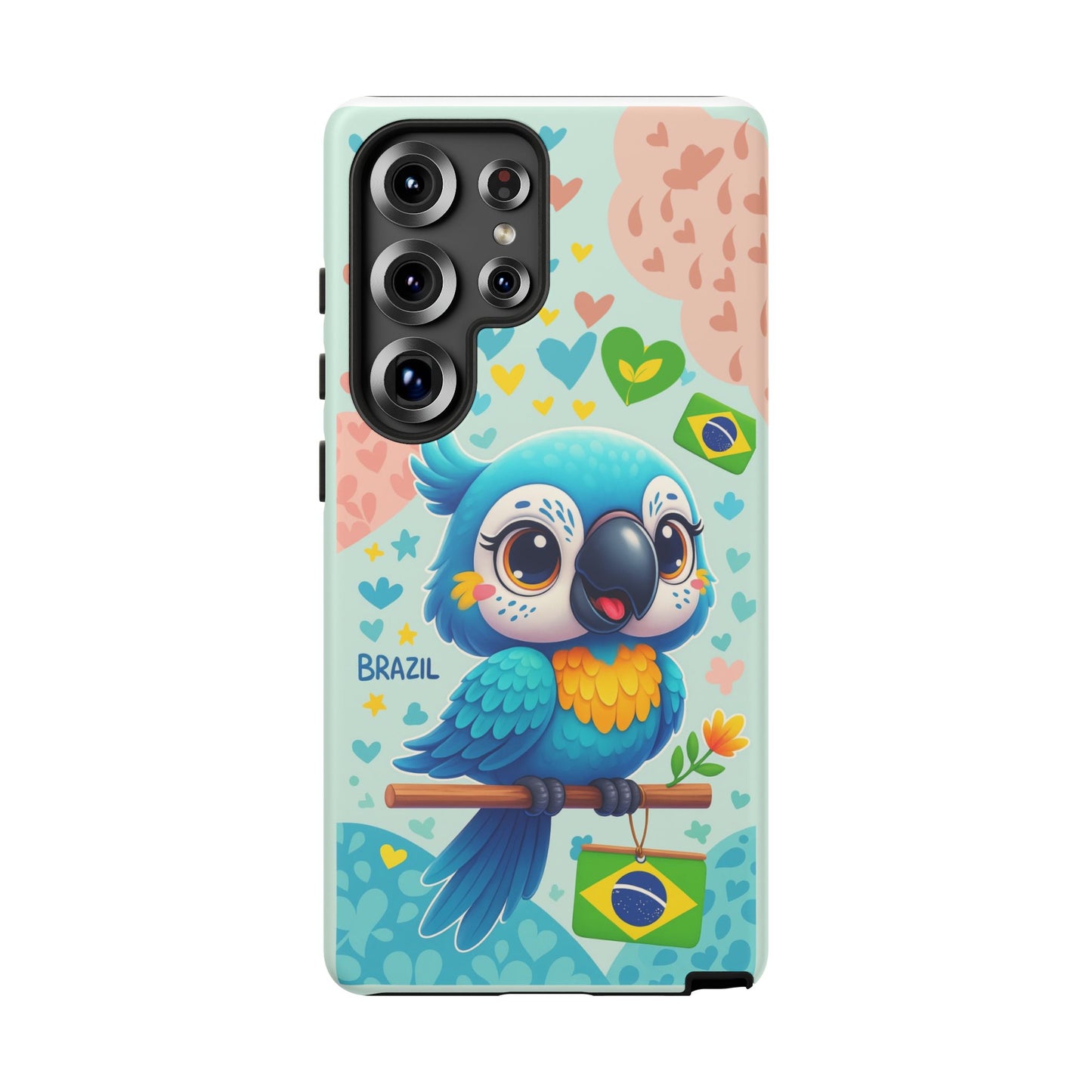 Saudade Collection - Brazilian Parrot Phone Case | Vibrant Hearts & Culture Tough Cases