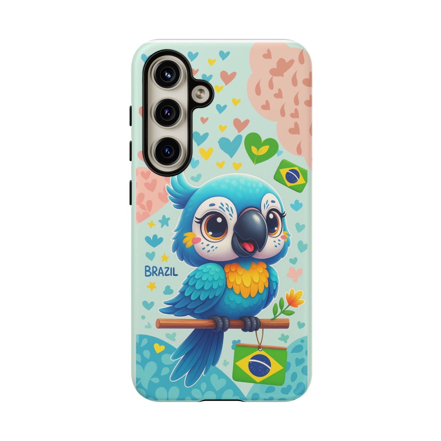 Saudade Collection - Brazilian Parrot Phone Case | Vibrant Hearts & Culture Tough Cases