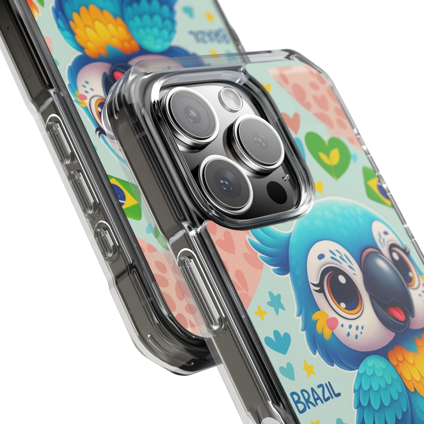 Saudade Collection - Brazilian Parrot Phone Case | Vibrant Hearts & Culture Magnetic Tough Cases
