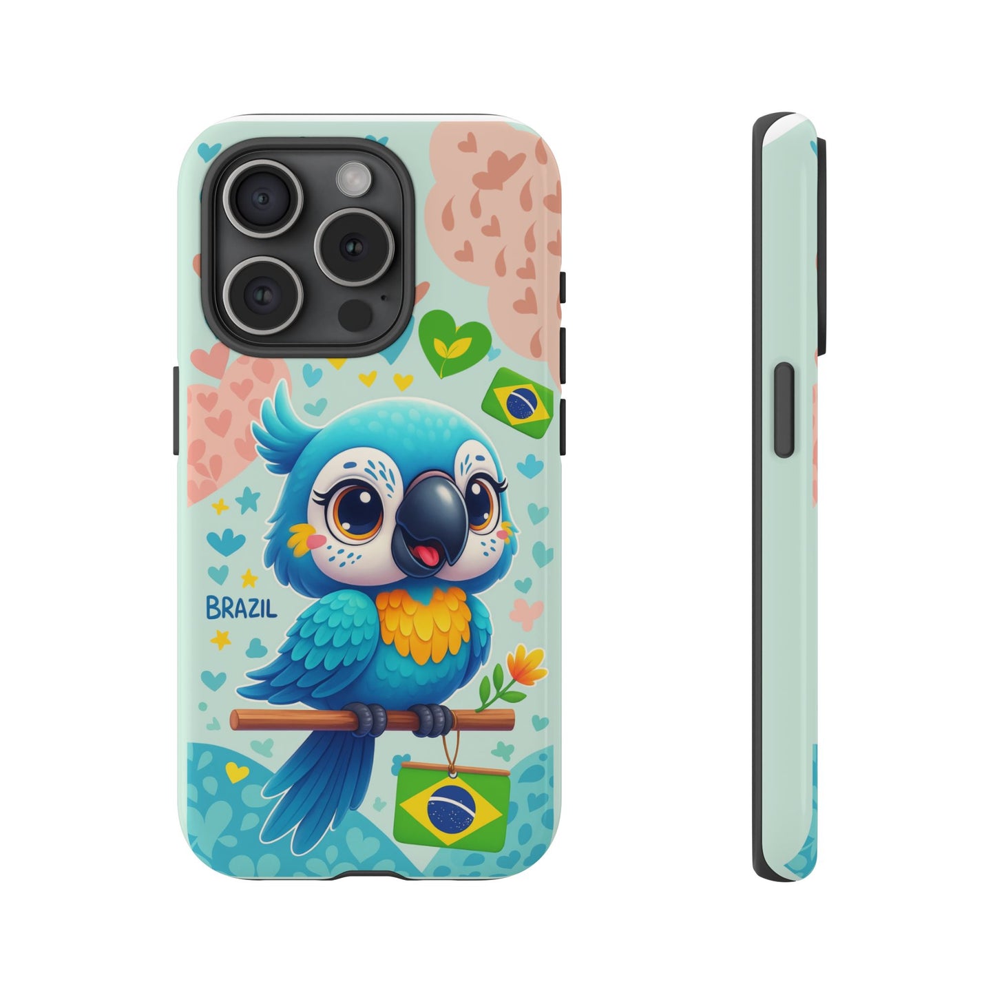Saudade Collection - Brazilian Parrot Phone Case | Vibrant Hearts & Culture Tough Cases