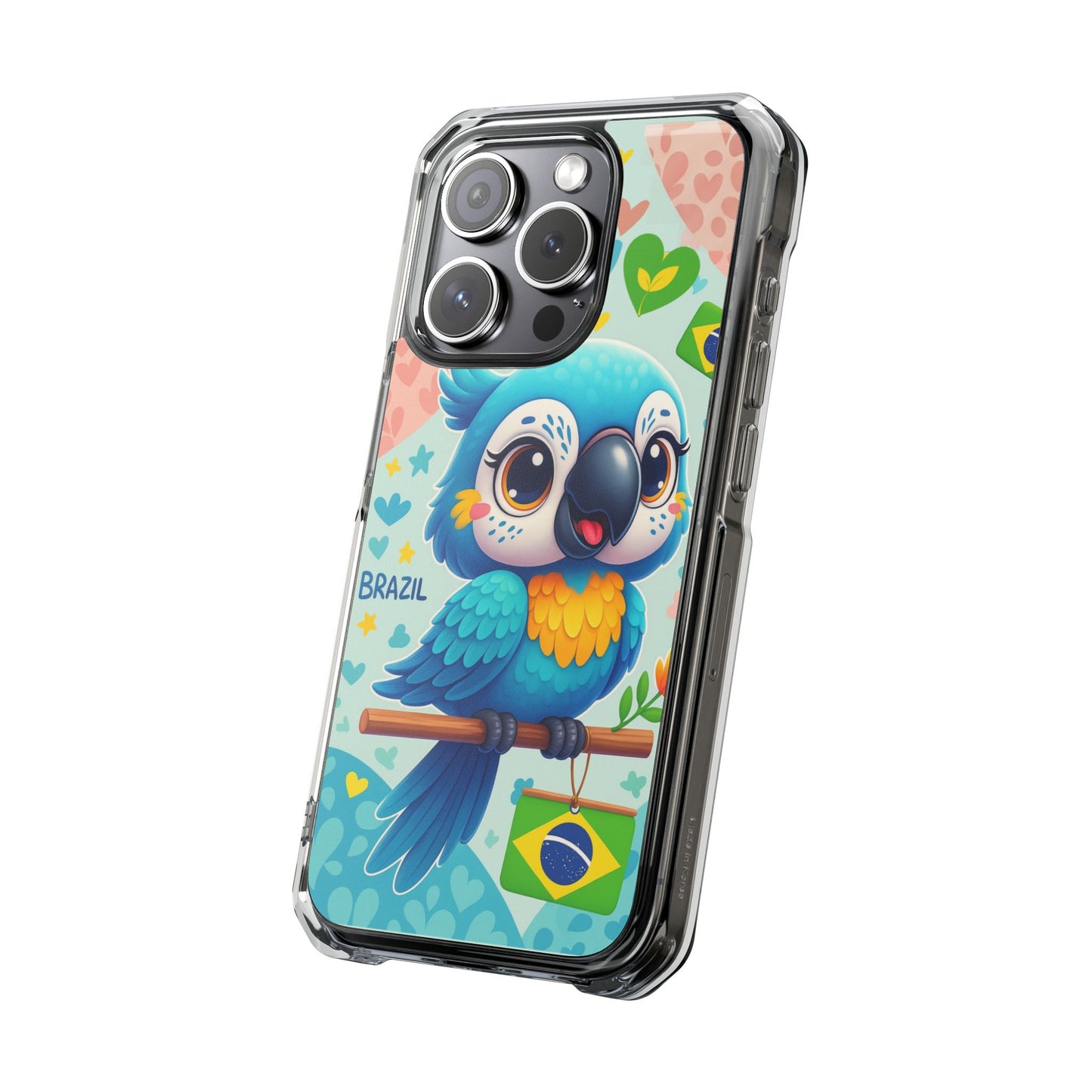 Saudade Collection - Brazilian Parrot Phone Case | Vibrant Hearts & Culture Magnetic Tough Cases