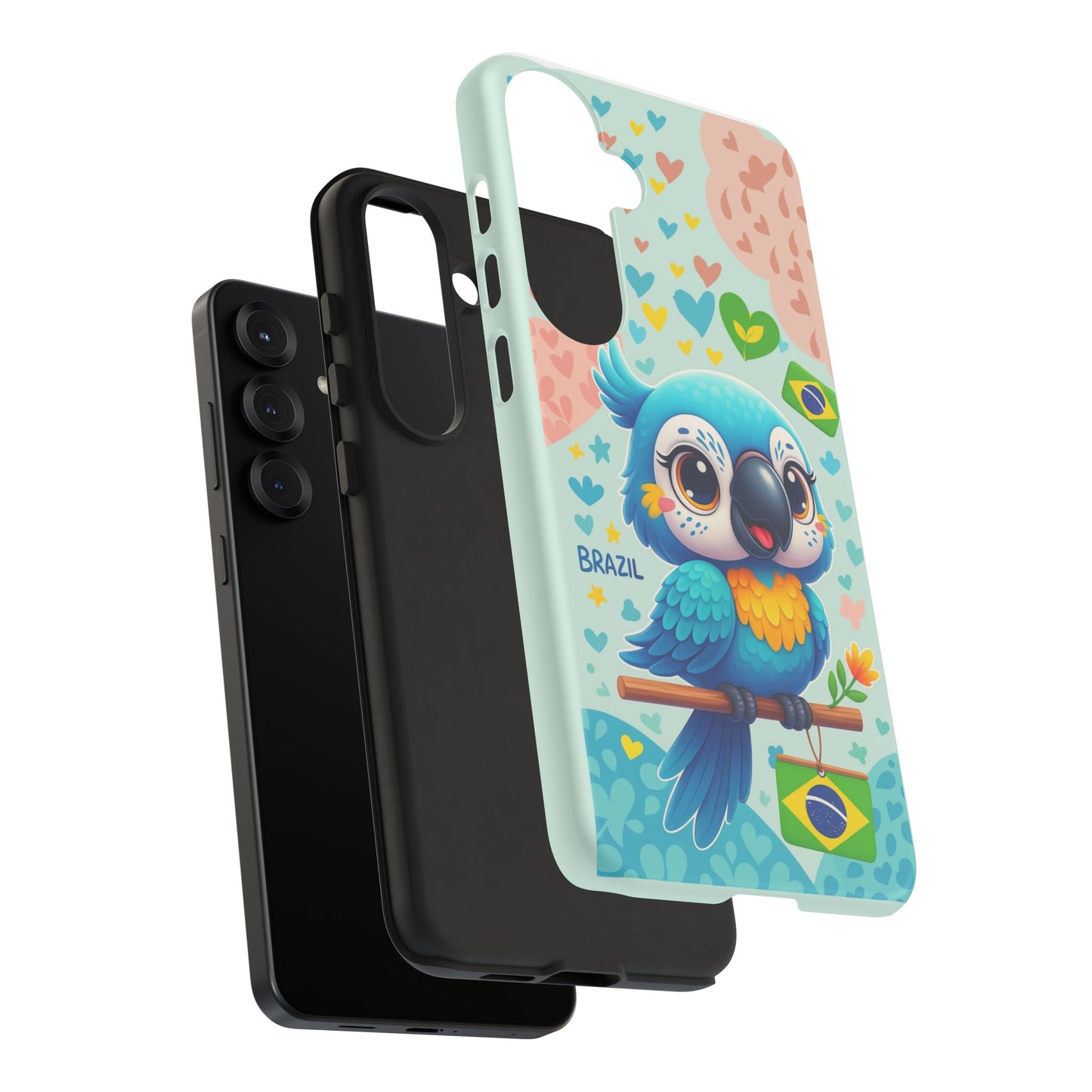 Saudade Collection - Brazilian Parrot Phone Case | Vibrant Hearts & Culture Tough Cases